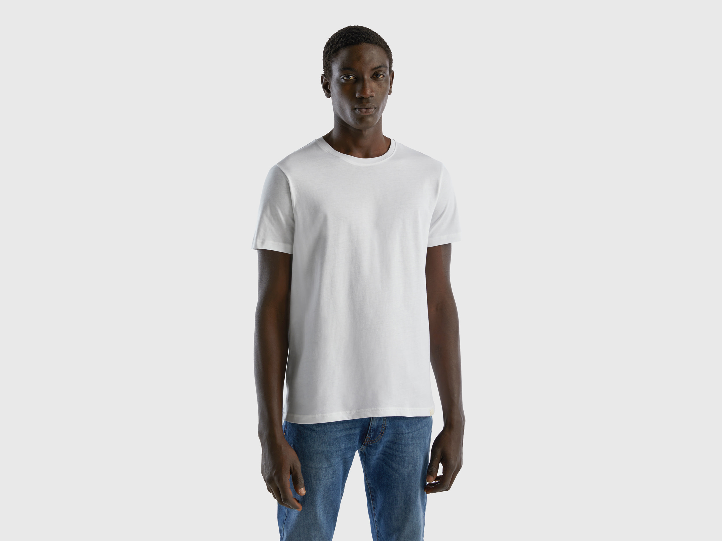 Benetton, White T-shirt, size XL, White, Men