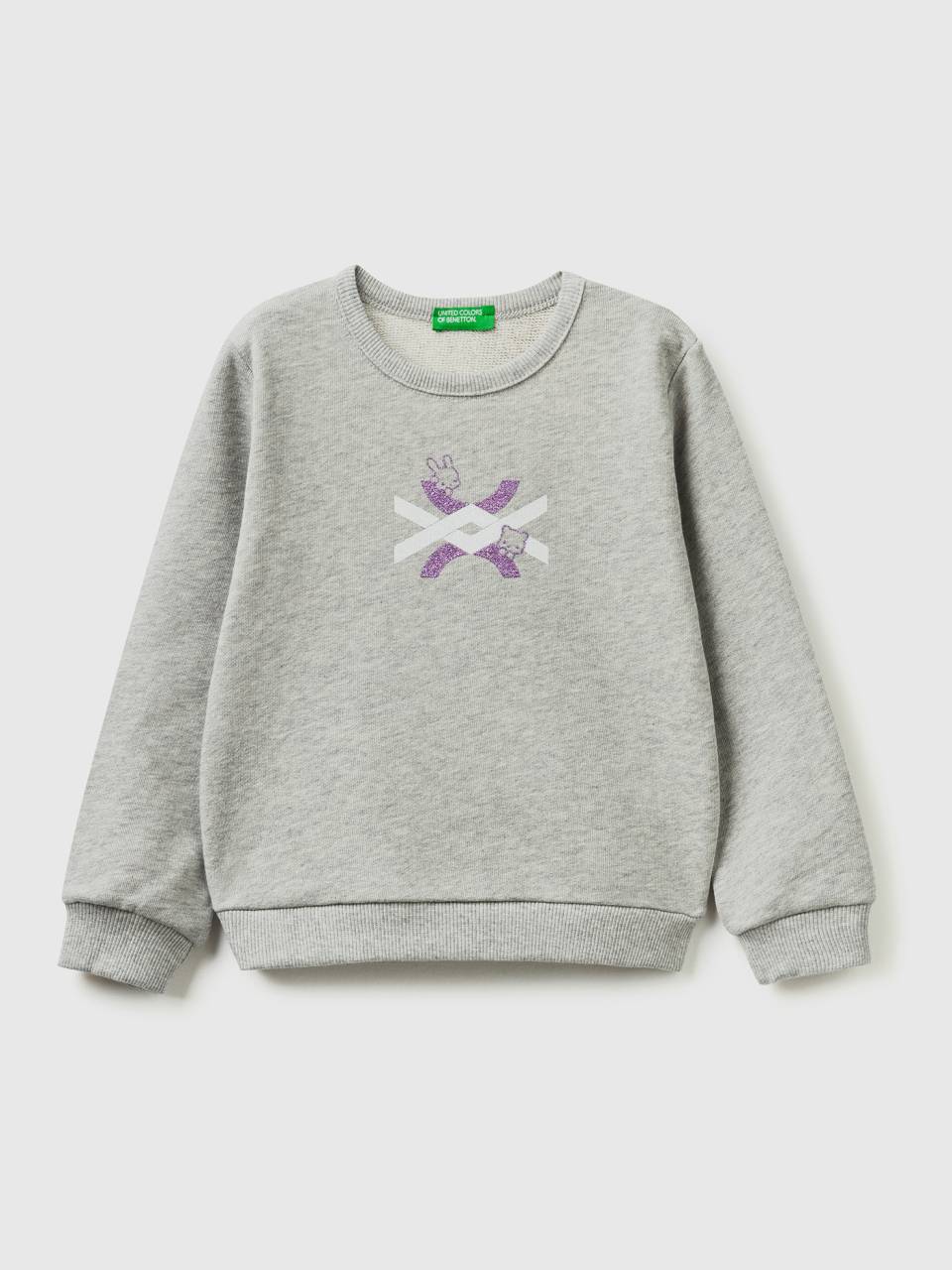 Benetton Kids Slub Gray Sweatshirt