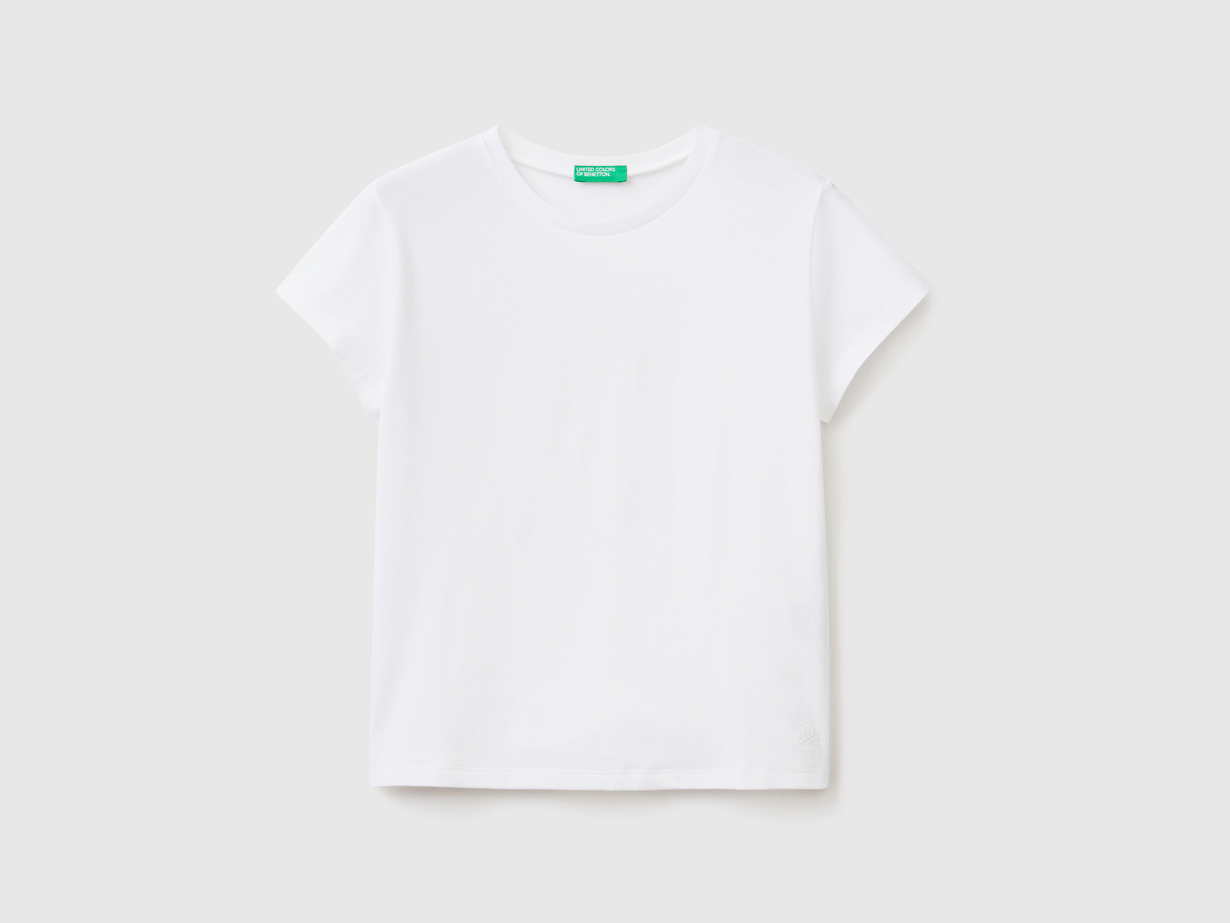 Benetton, T-shirt In Pure Organic Cotton, size XL, White, Kids