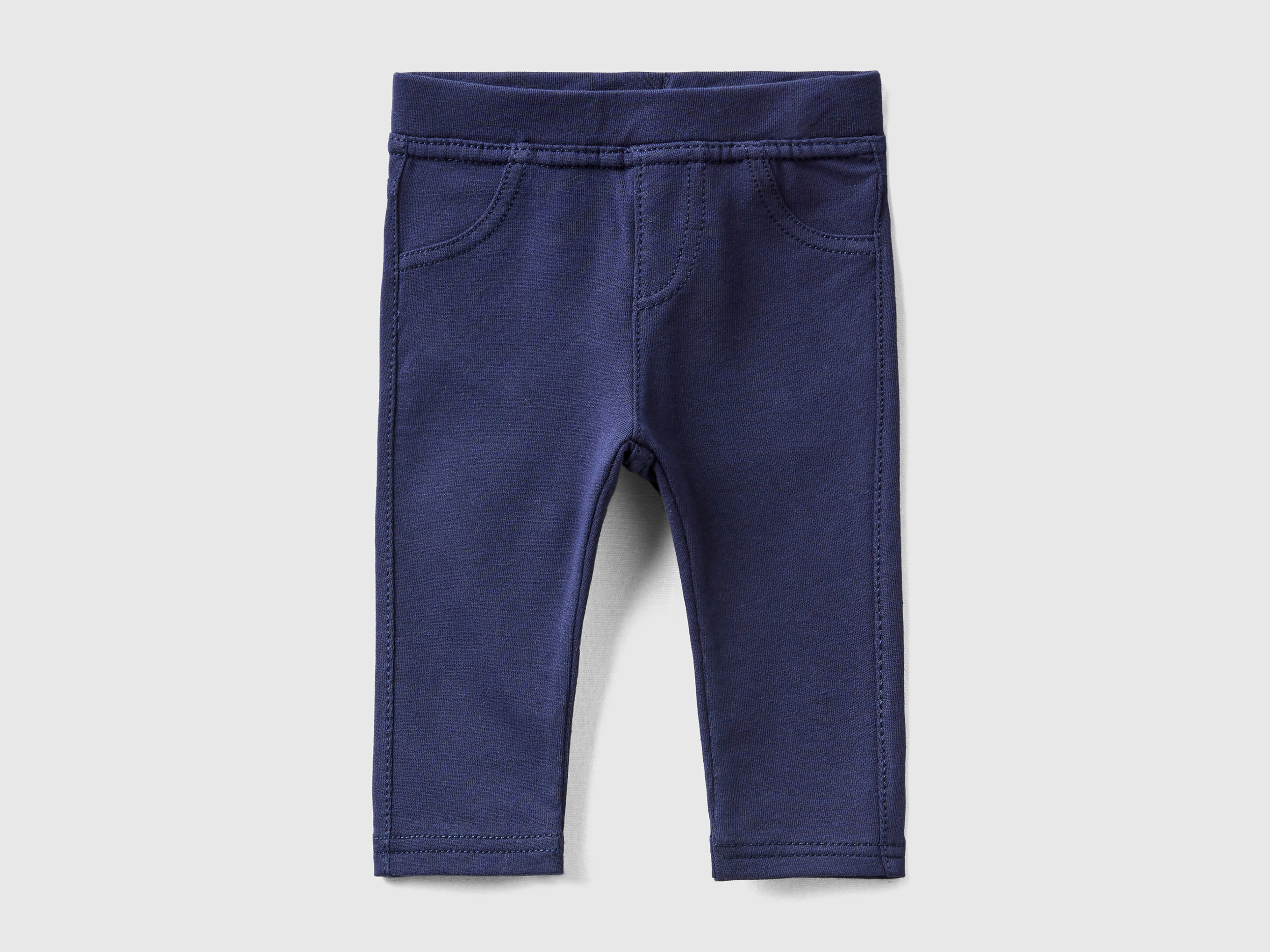 Benetton, Stretch Sweat Fabric Jeggings, size 9-12, Dark Blue, Kids