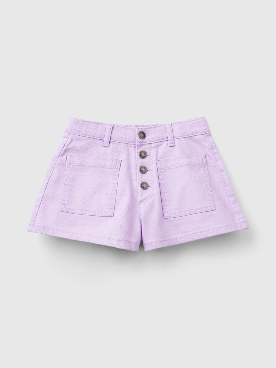 Benetton, Stretch Cotton Shorts, Lilac, Kids