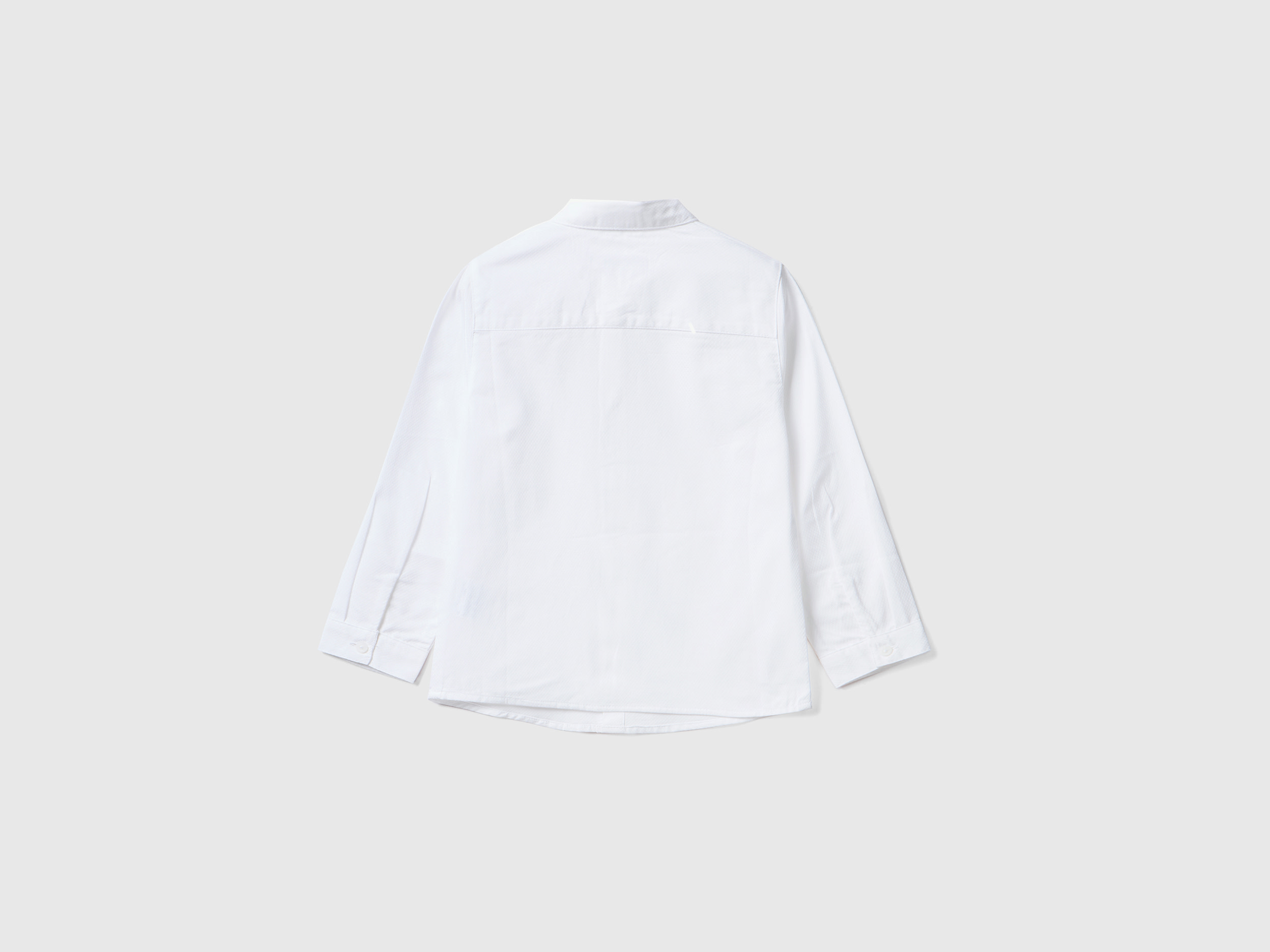 benetton, classic shirt in pure cotton, taglia 12-18, white, kids