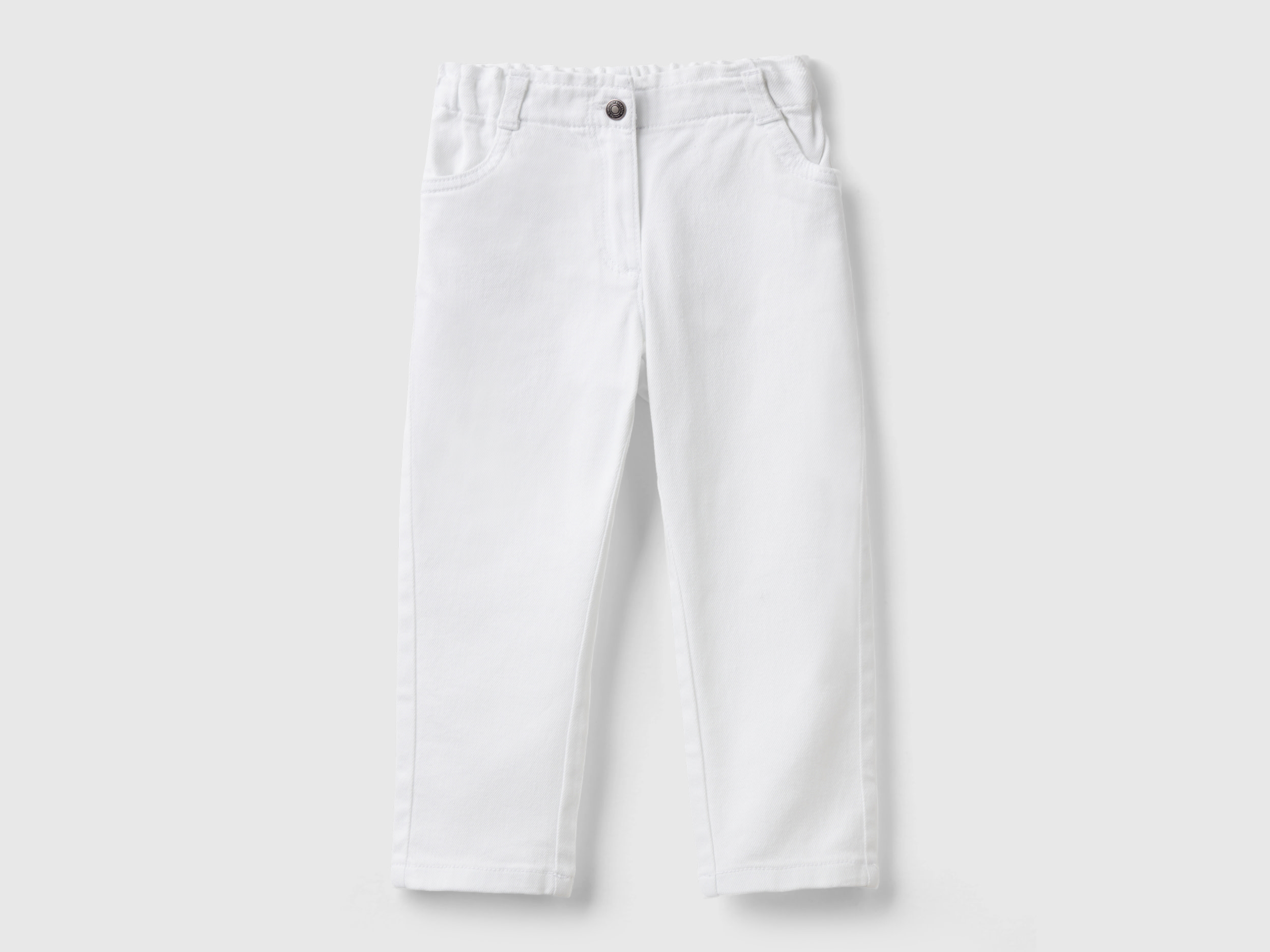 Benetton, Pantaloni Paperbag, Bianco, Bambini