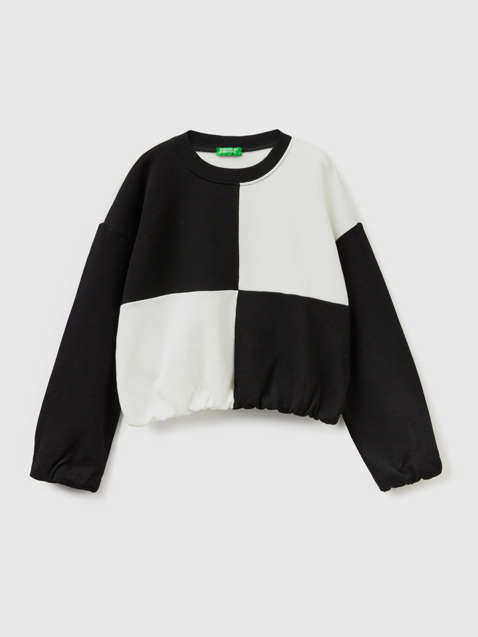 Benetton, Sweatshirt With Maxi Check, White, Kids