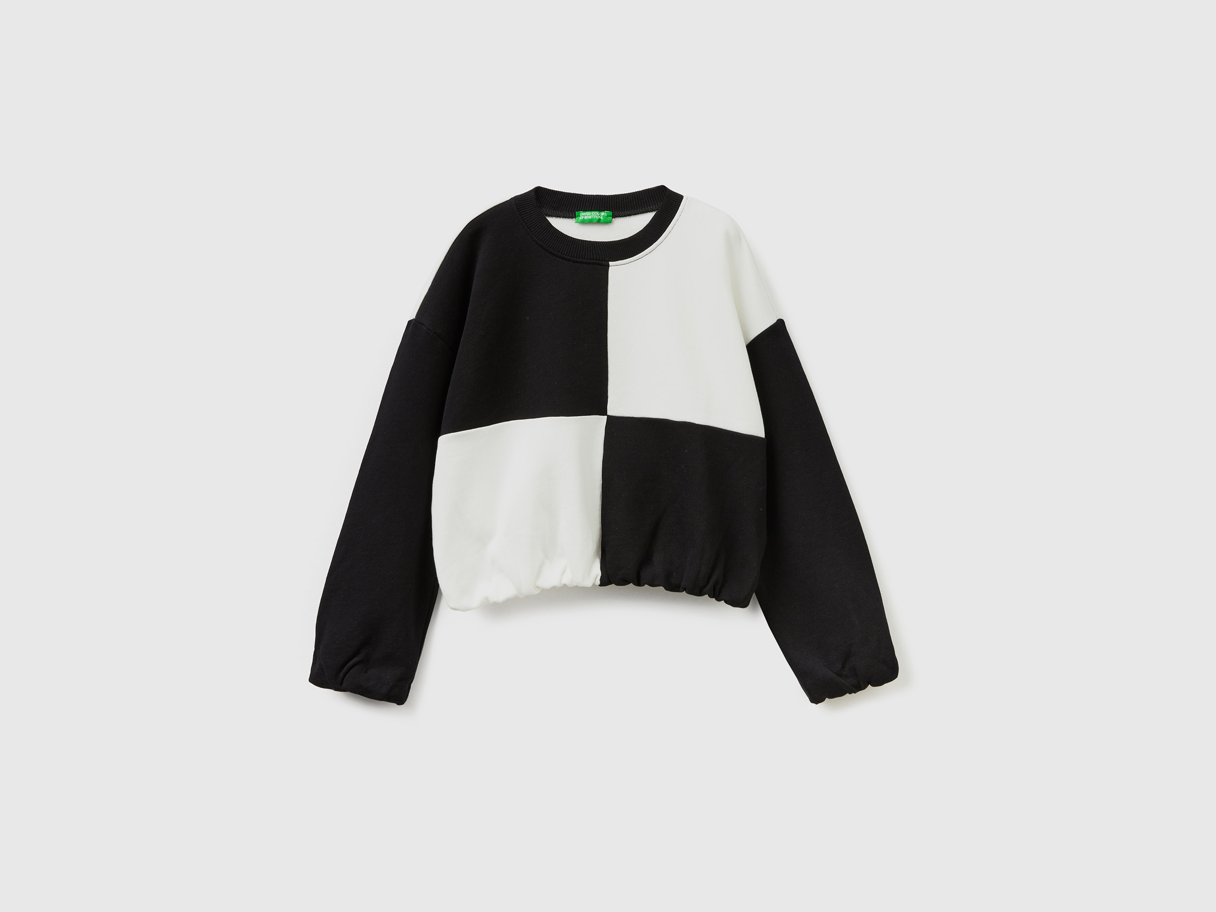 Benetton, Sweatshirt With Maxi Check, size 3XL, White, Kids