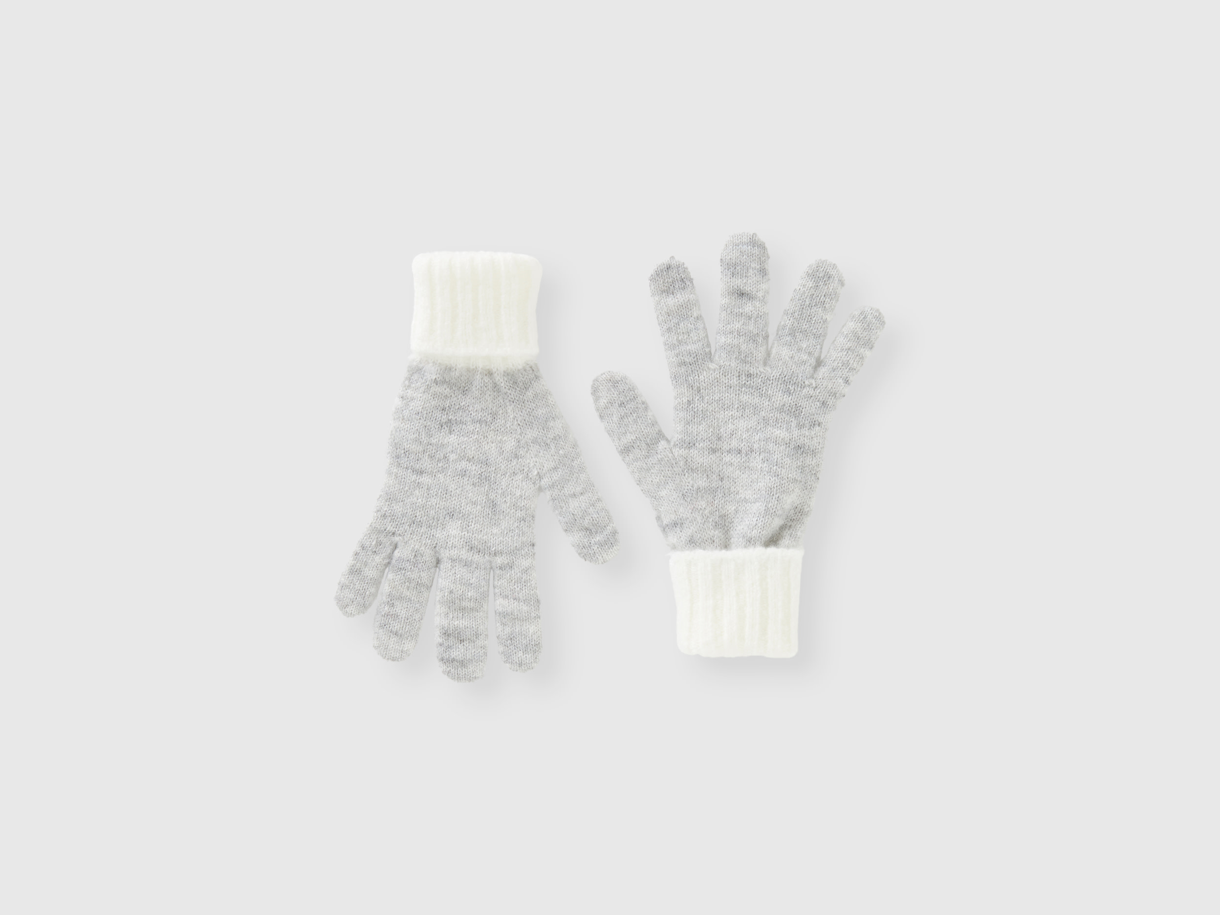Benetton, Knitted Gloves, size S-L, Gray, Kids