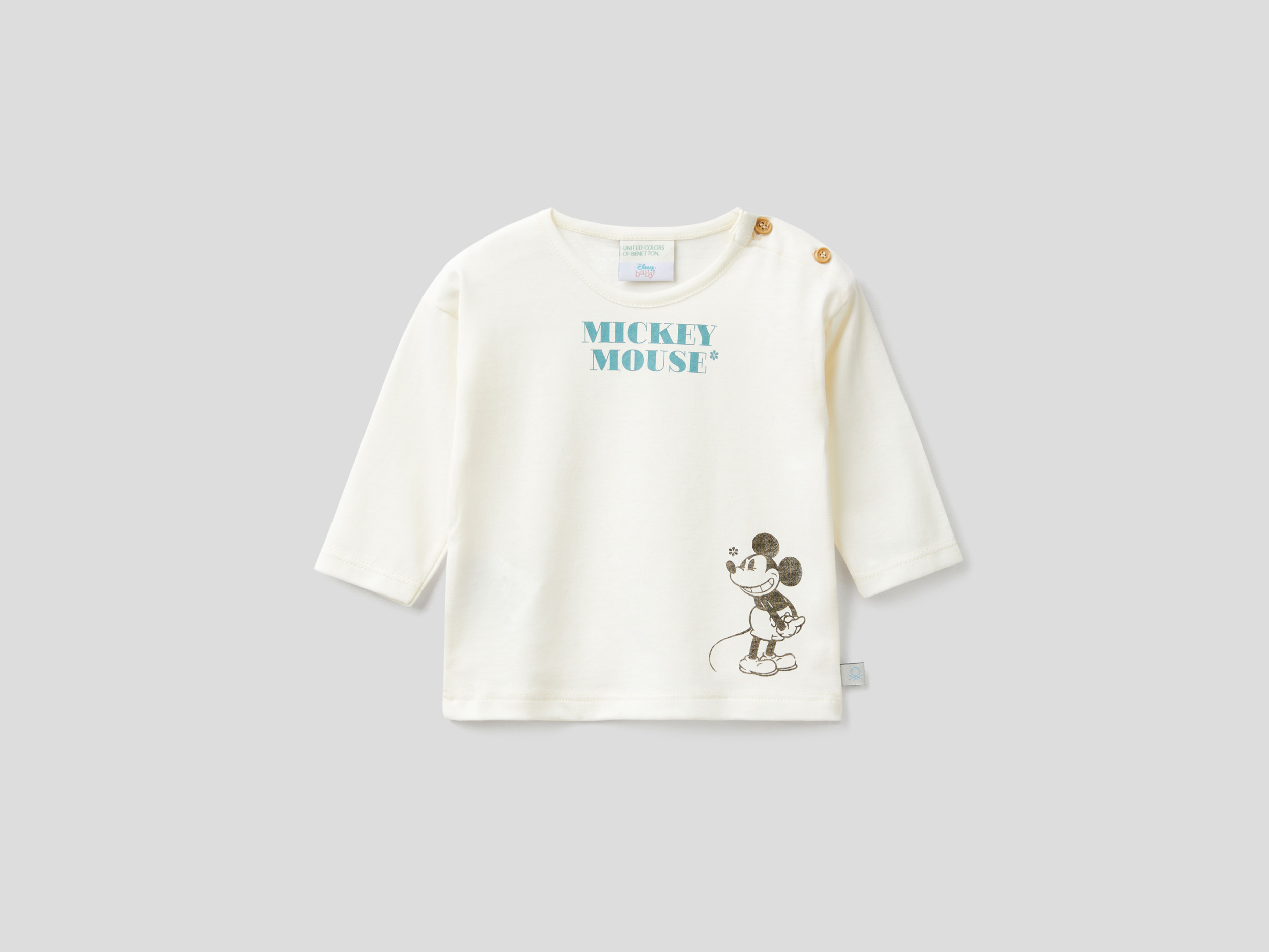 Benetton, T-shirt Mickey Et Ses Amis En Coton Chaud, taille , Blanc, Enfants