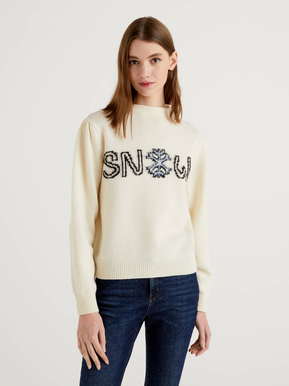 Benetton Sweater with inlaid text. 1