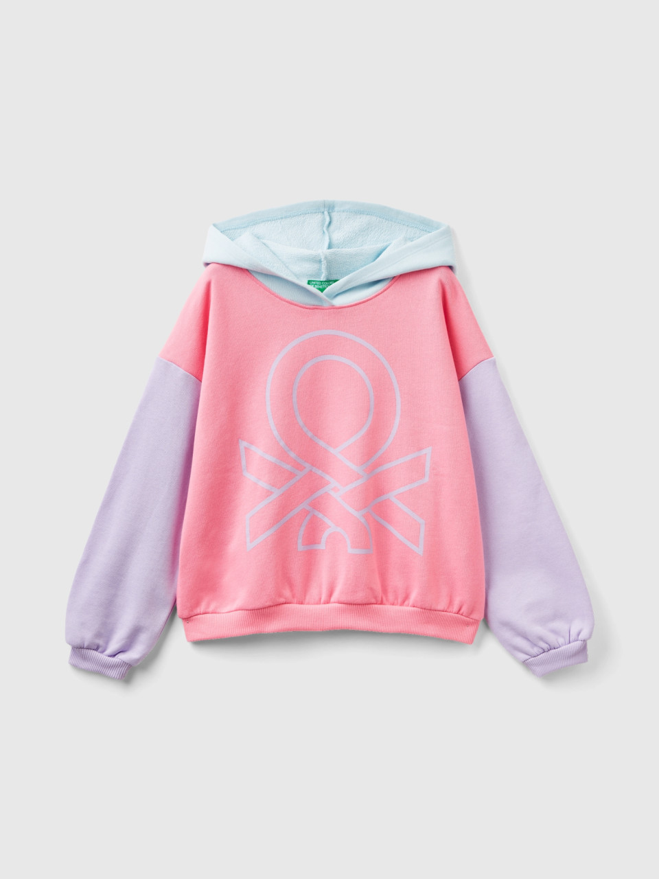 Benetton, Kapuzen-sweatshirt Mit Maxi-logo, Pink, female