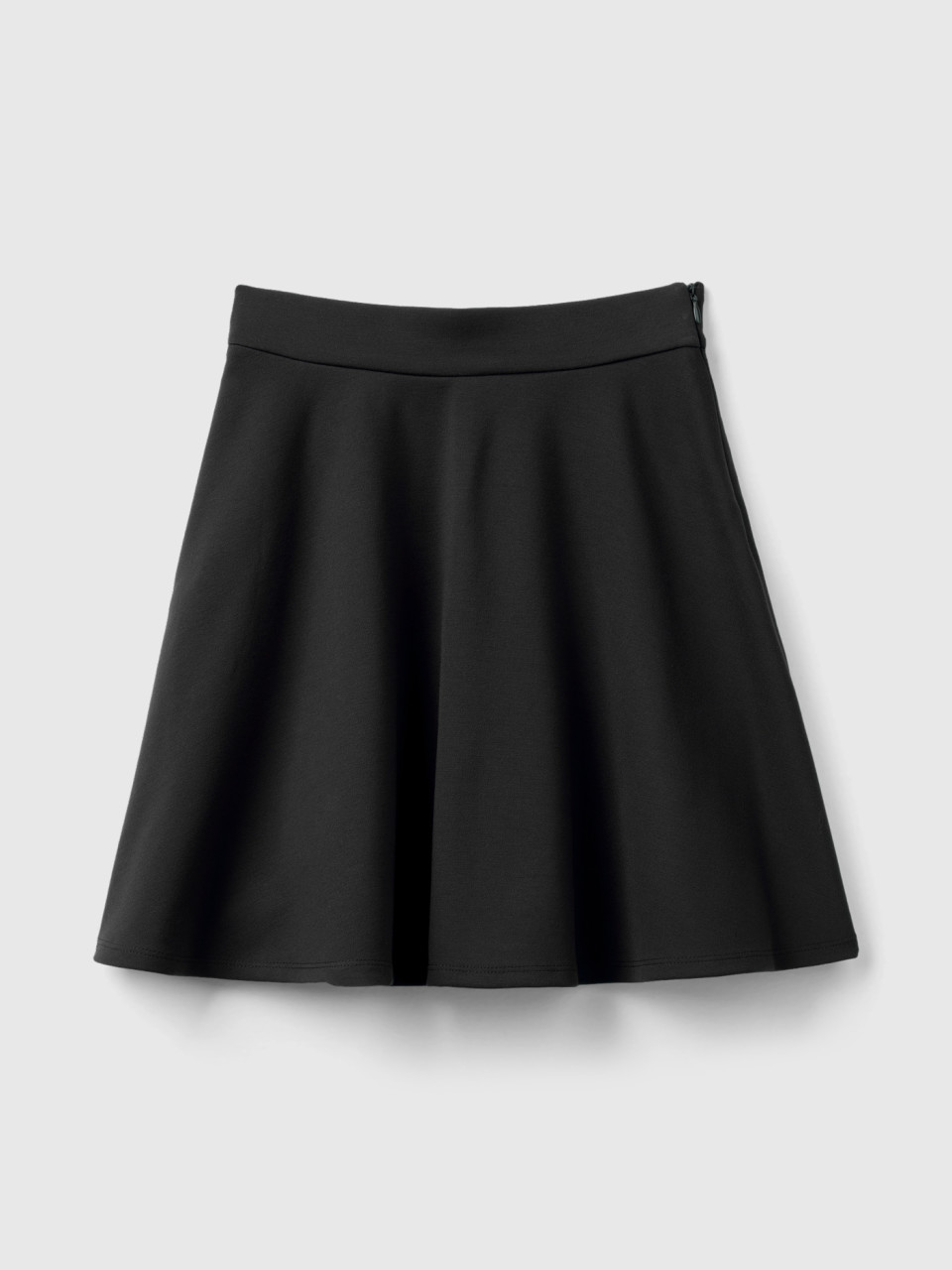 Benetton, Pleated Skirt In Viscose Blend, Black, Kids