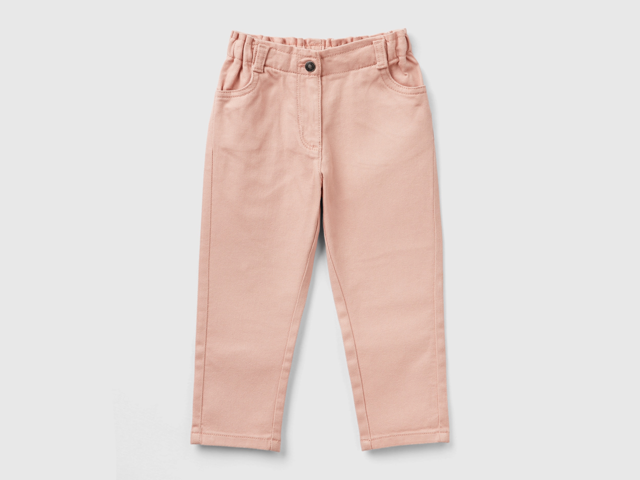 Benetton, Pantaloni Paperbag, Rosa Pastello, Bambini