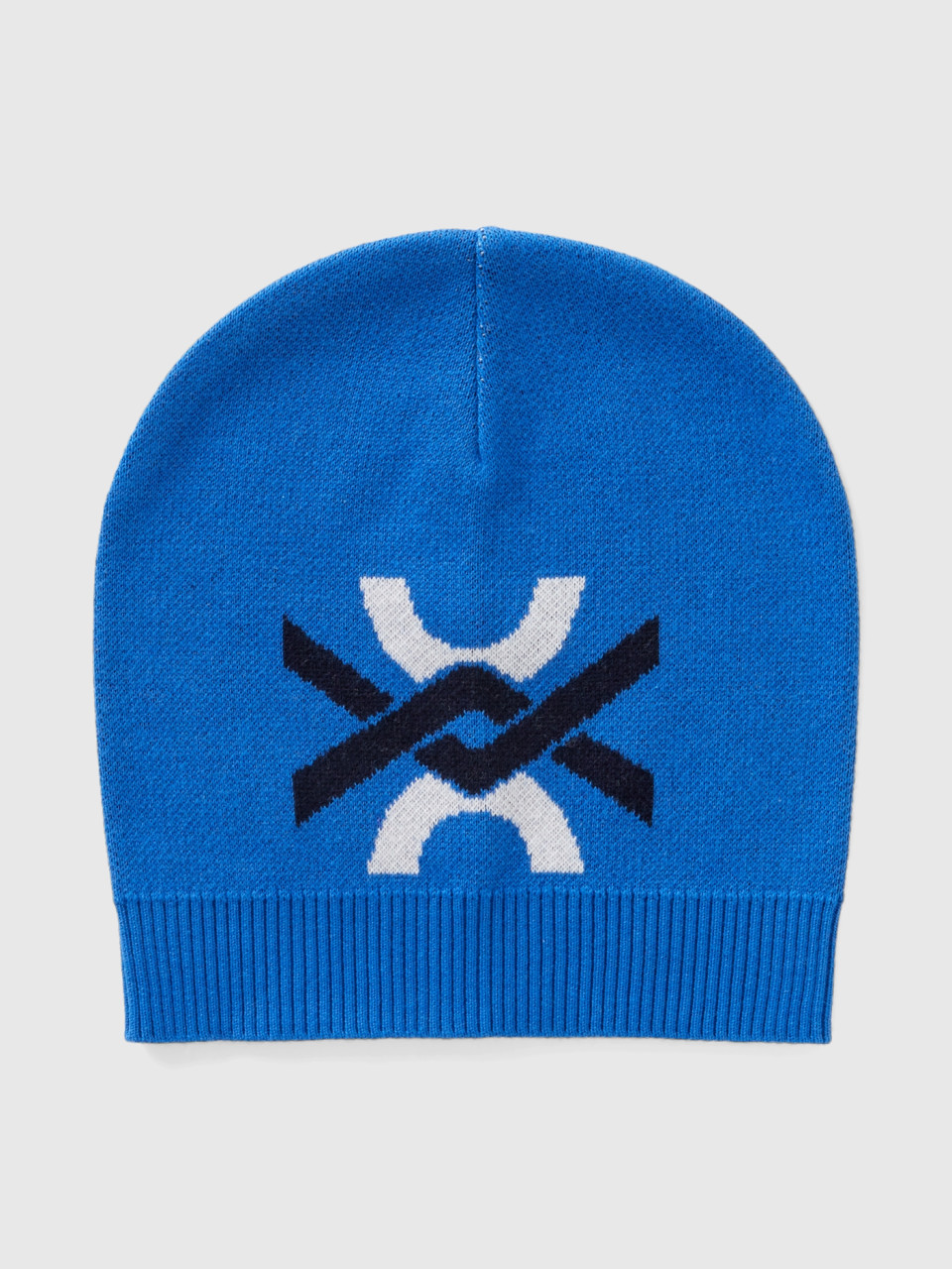 Benetton, Mütze Aus 100% Baumwolle Mit Logo, Verkehrsblau, male