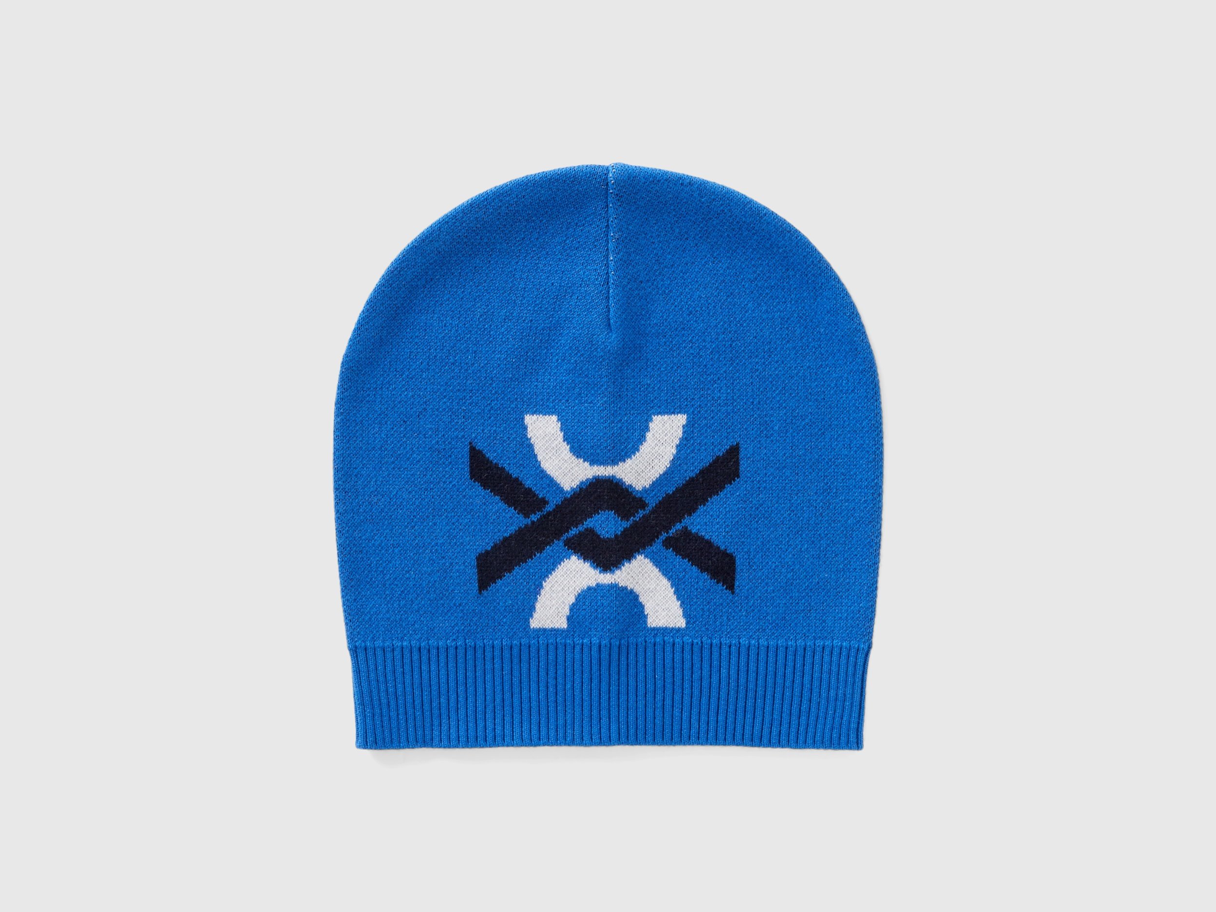 Benetton, 100% Cotton Cap With Logo, size S-L, Bright Blue, Kids