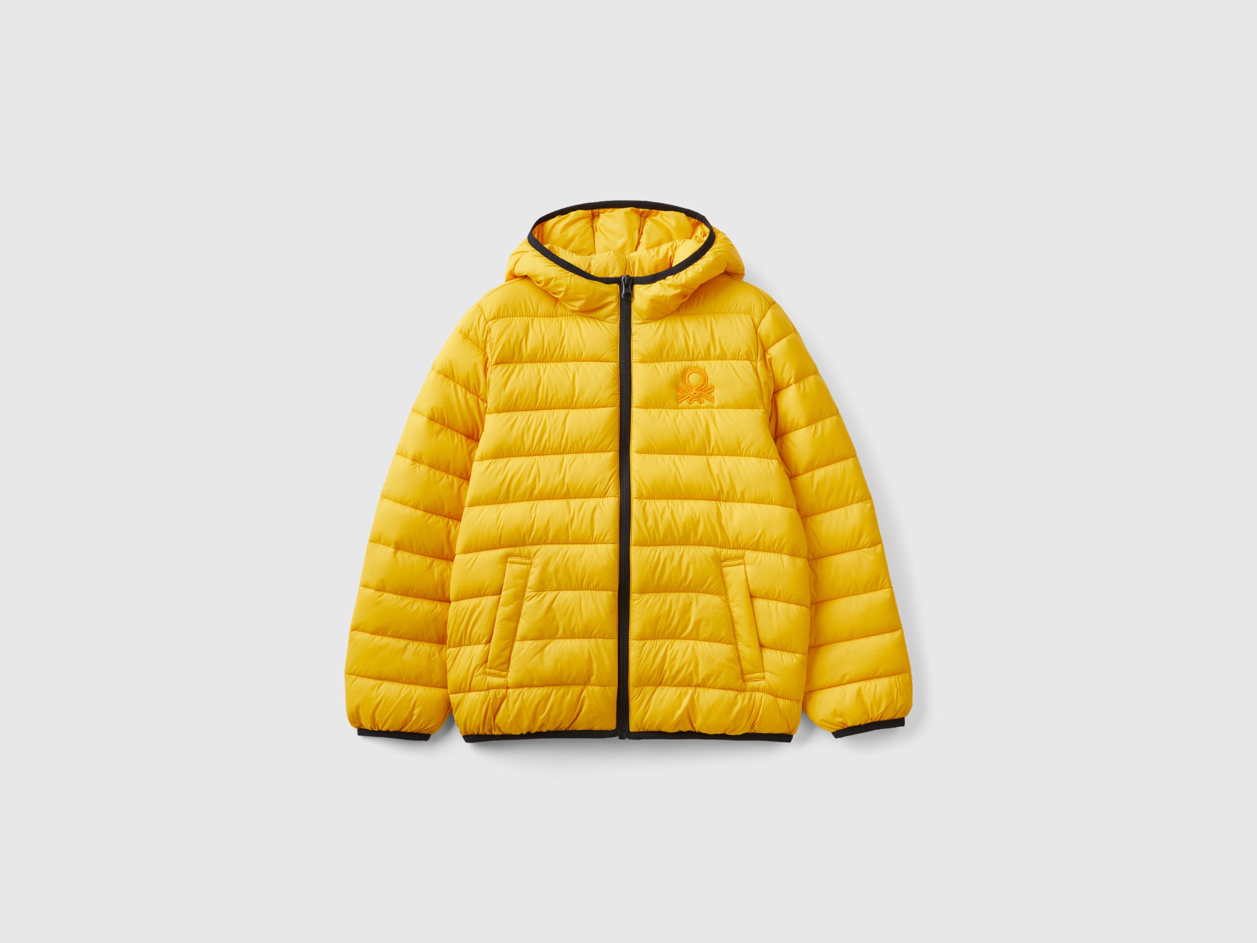 Benetton, Padded Jacket With Hood, size S, Yellow, Kids