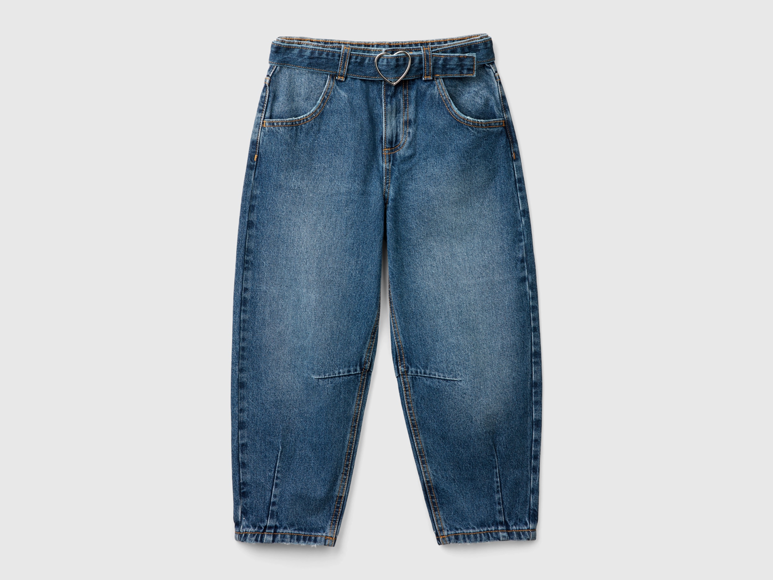 Benetton, Jeans Slouchy Fit, Blu, Bambini