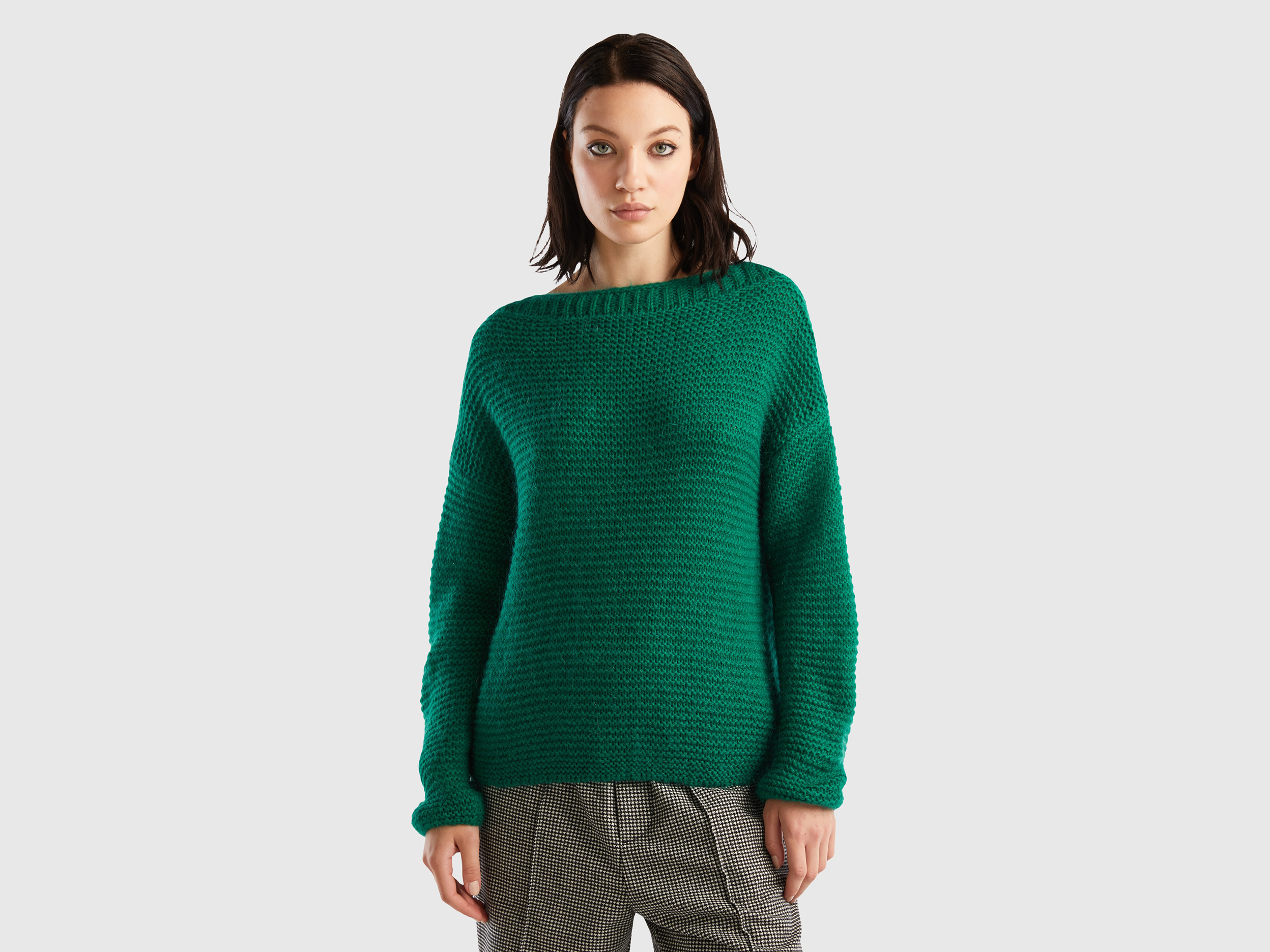Benetton, Boat Neck Sweater, size XS, Green, Women
