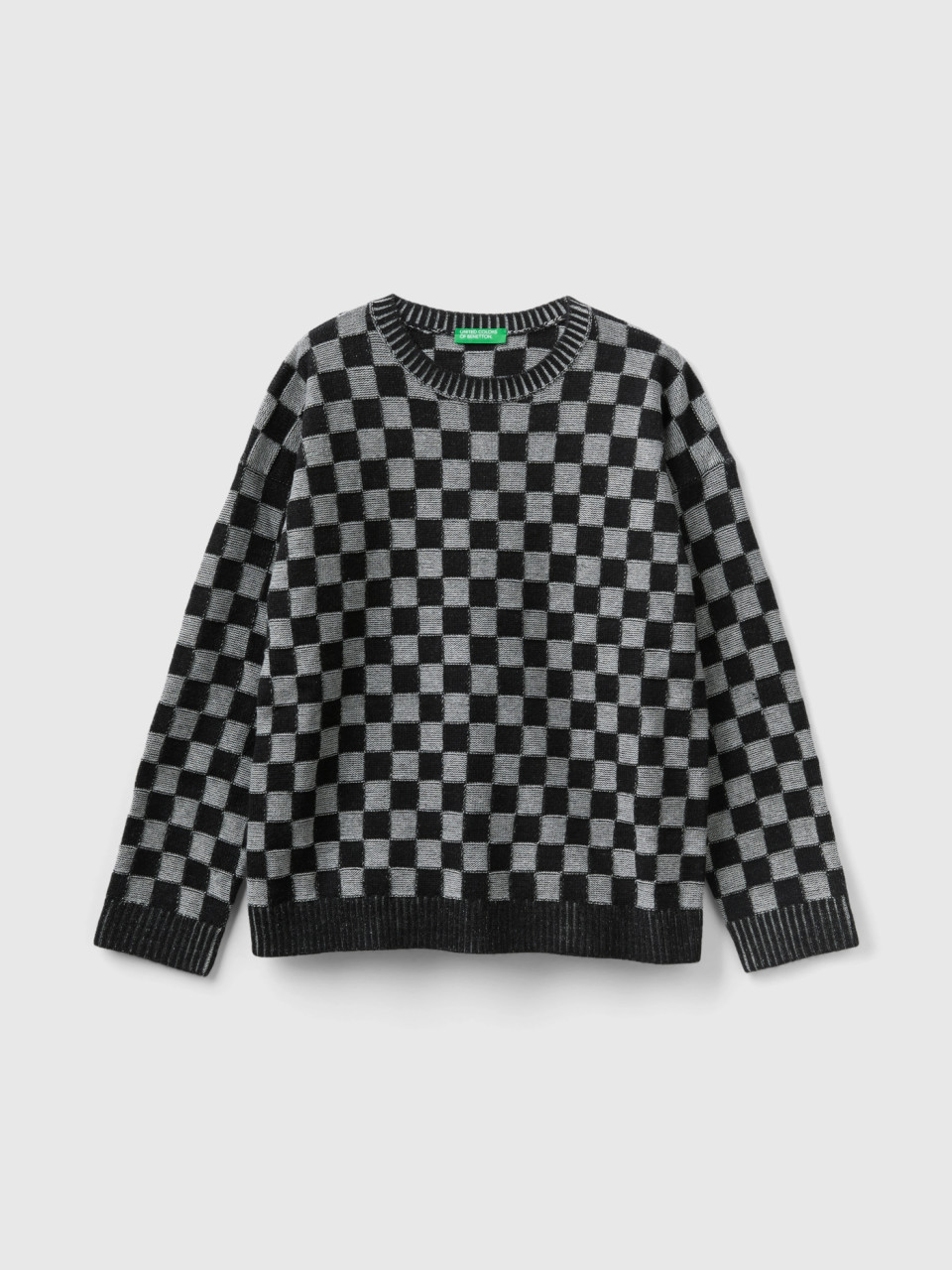 Benetton, Regular Fit Checkered Sweater, Multi-color, Kids