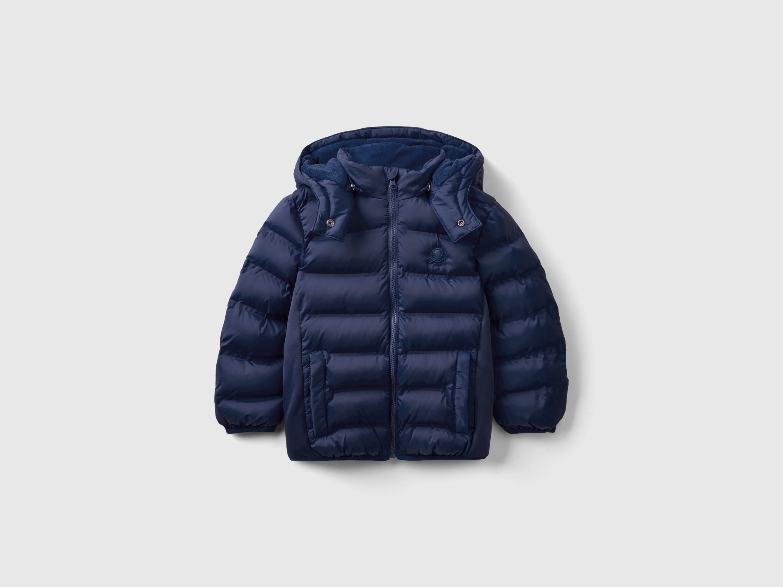 Benetton, Jacket With Neoprene Details, size 3-4, Dark Blue, Kids
