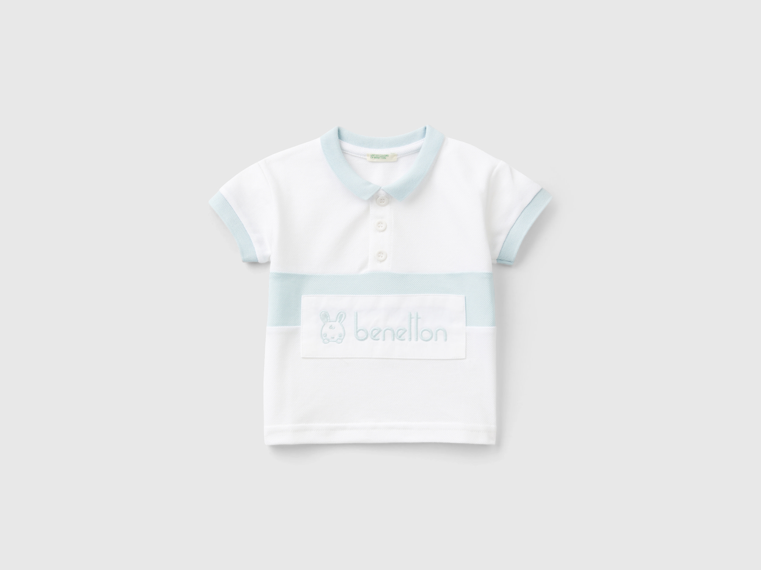 Image of Benetton, Polo In Organic Cotton, size 82, White, Kids