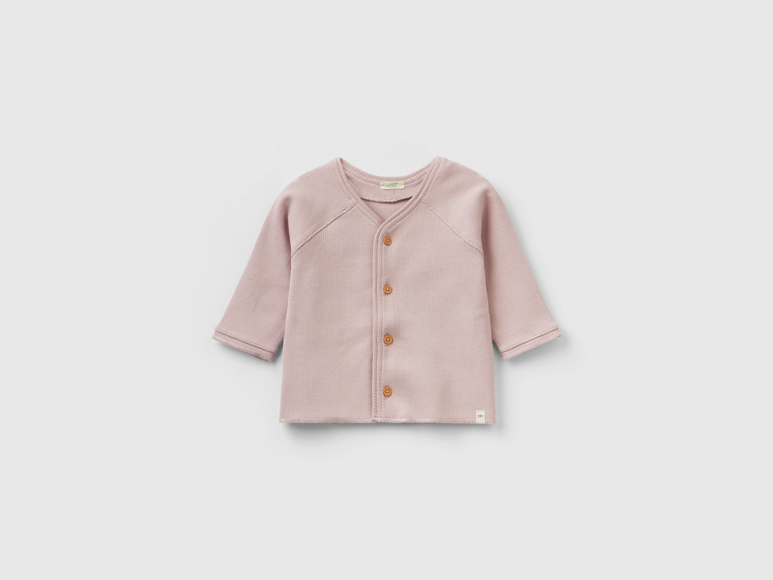 Benetton, Sweatshirt With Buttons, size 0-1, Pink, Kids