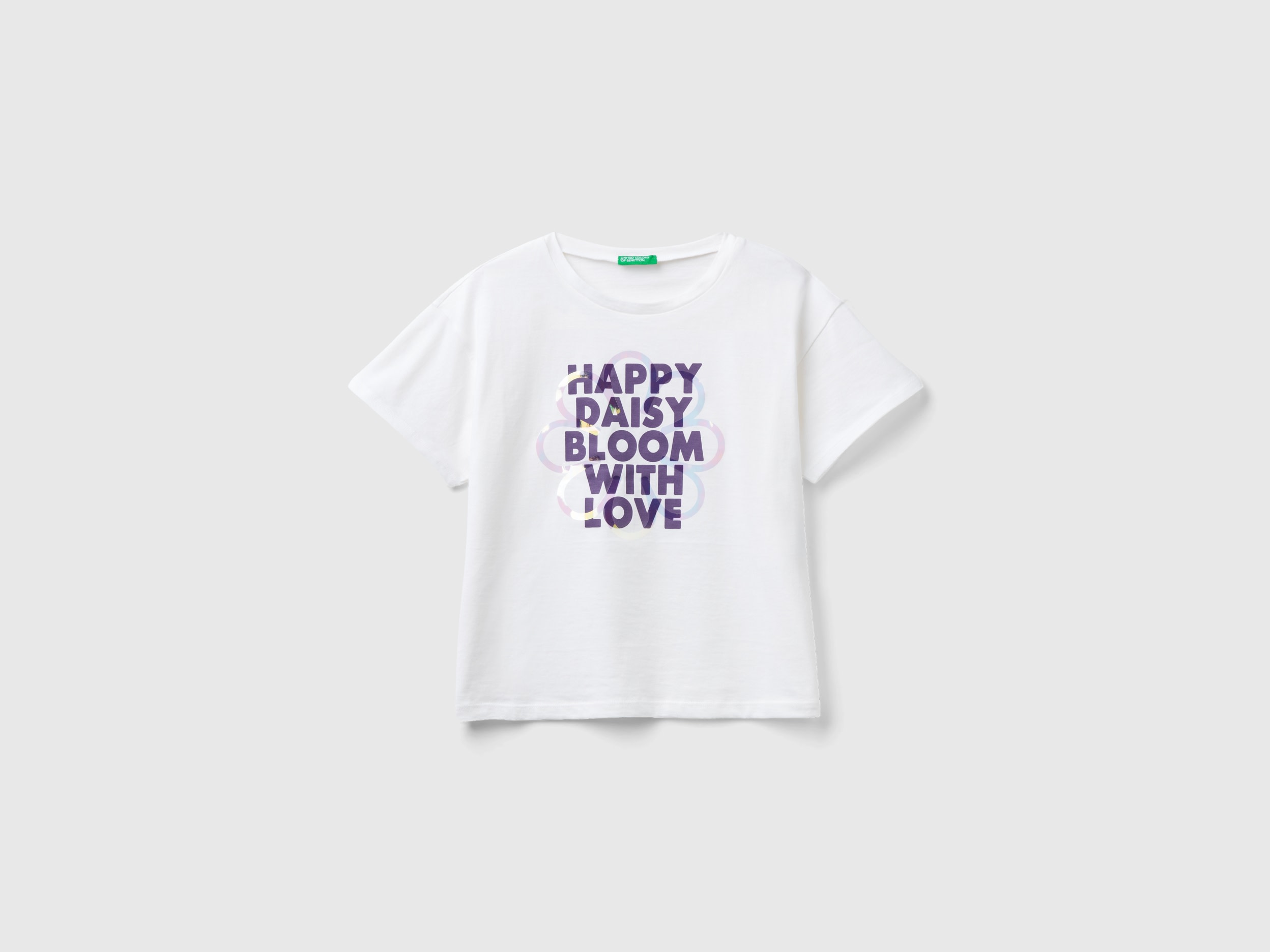 Benetton, Short Sleeve T-shirt With Print, size 3XL, White, Kids