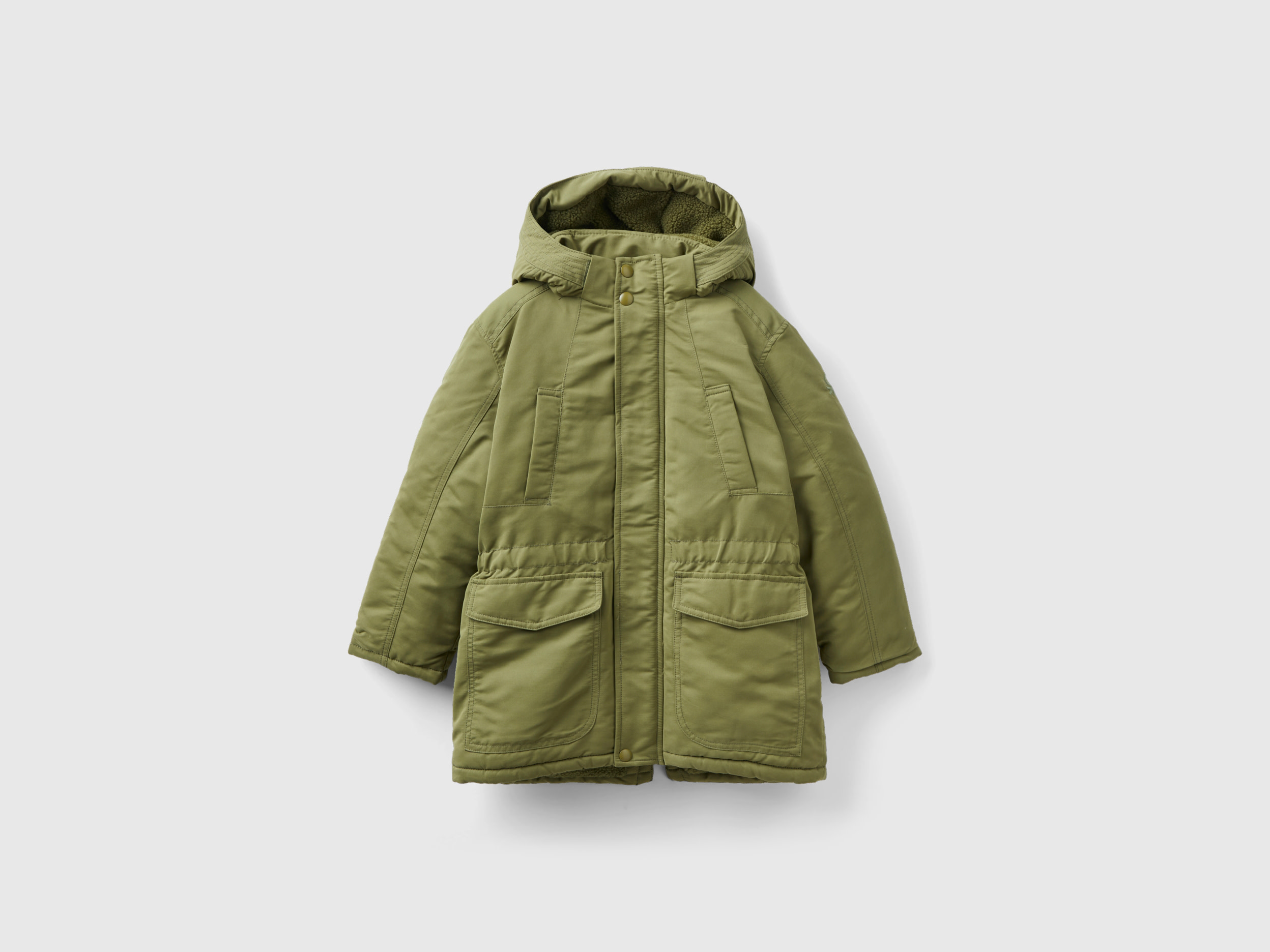 Benetton, Padded Parka With Pockets, size XL, Military Green, Kids