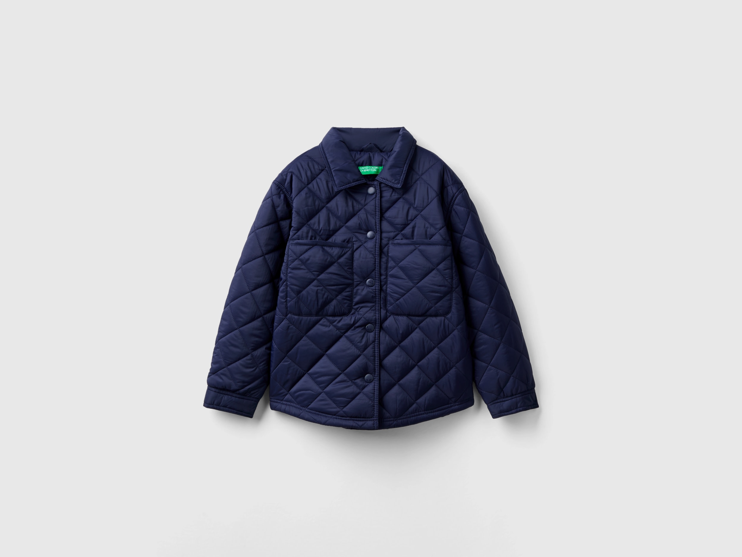 Benetton, Light Quilted Jacket, size S, Dark Blue, Kids