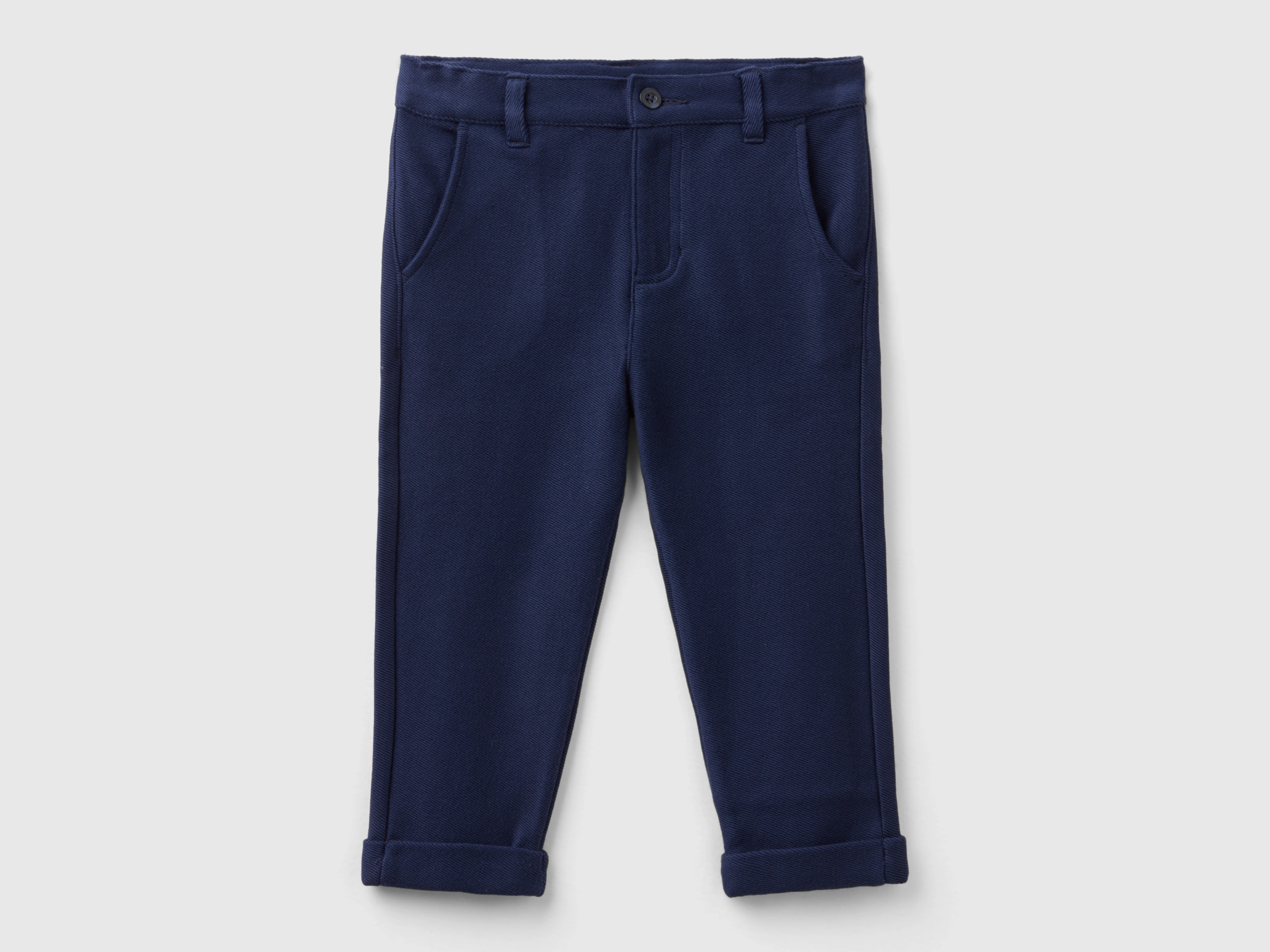 Benetton, Pantaloni In Felpa Regular Fit, Blu Scuro, Bambini