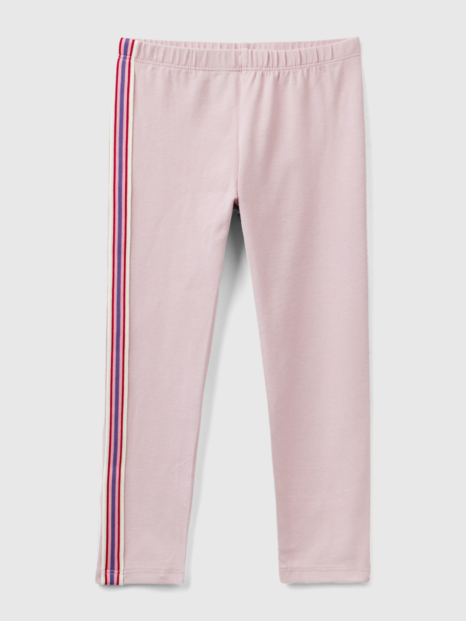 Benetton, Leggings With Ribbed Band, Pink, Kids