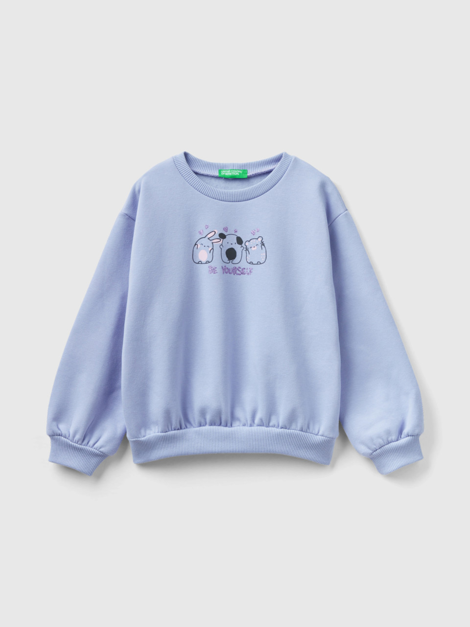 Benetton, Warmer Sweater Mit Glitter-print, Flieder, female