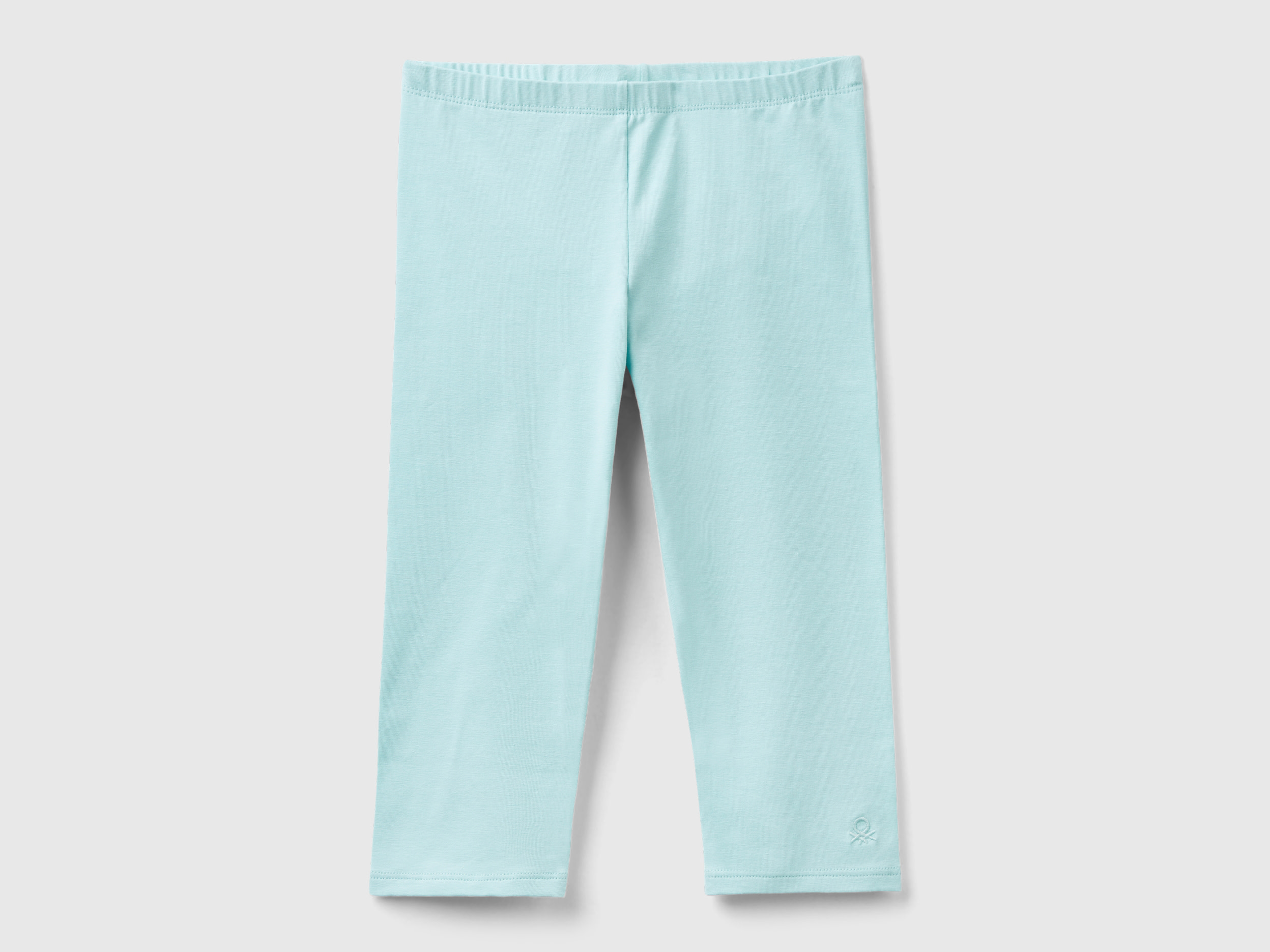 Benetton, Leggings Al Ginocchio, Verde Acqua, Bambini