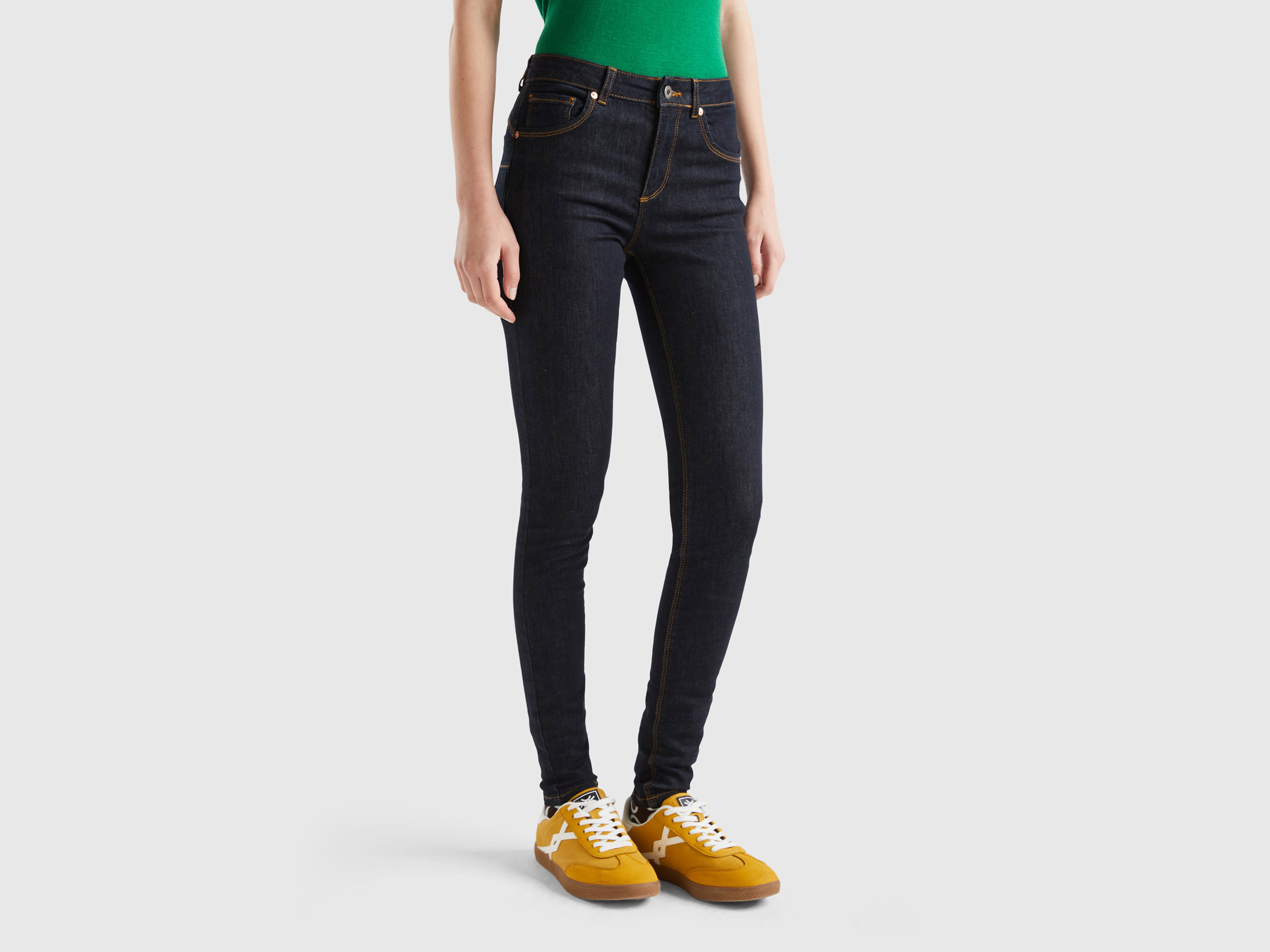 Benetton Online exclusive, Skinny Fit Push Up Jeans, size 28, Dark Blue, Women