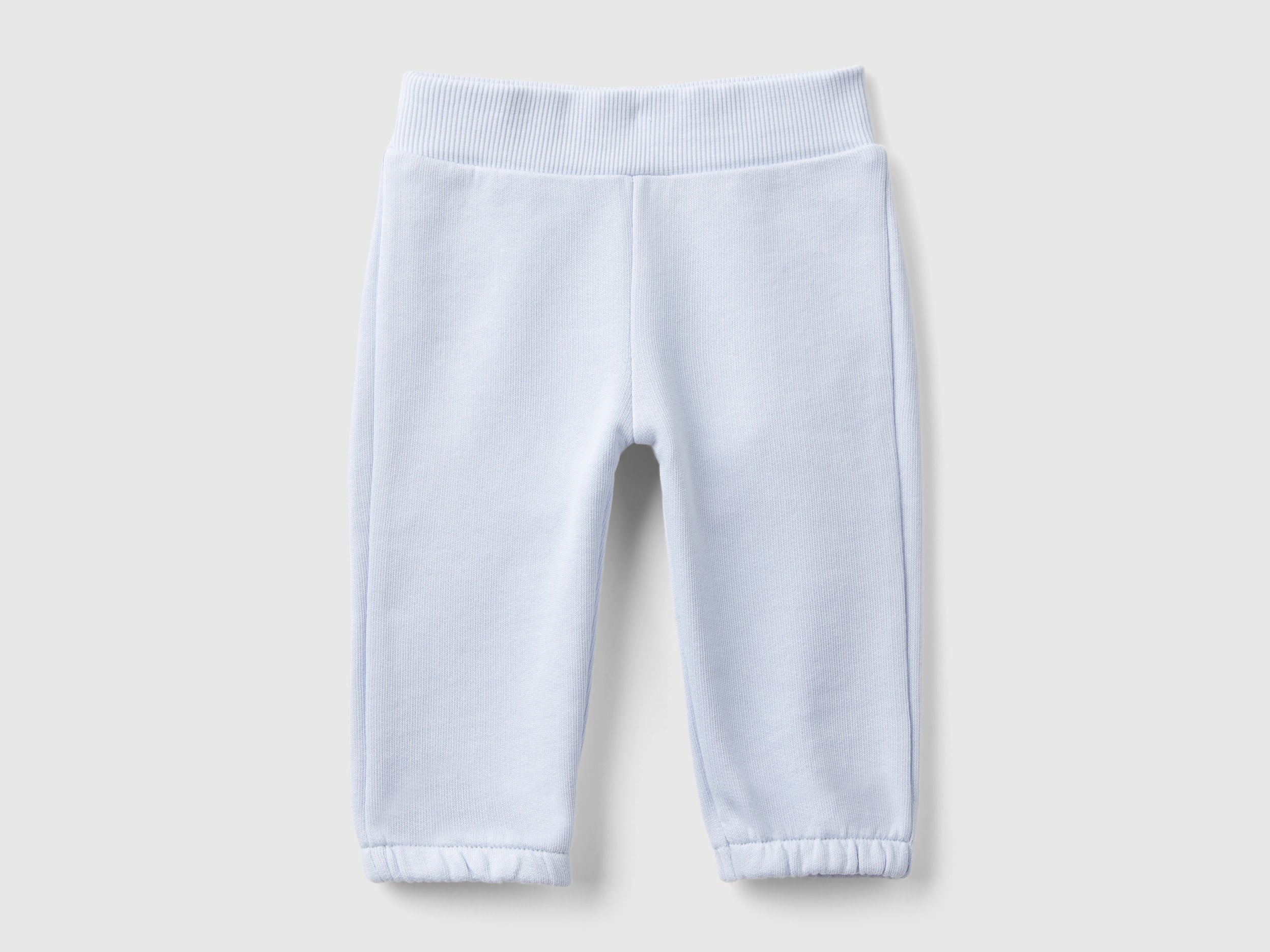 Benetton, Pantaloni In Felpa Di Cotone Bio, Celeste, Bambini