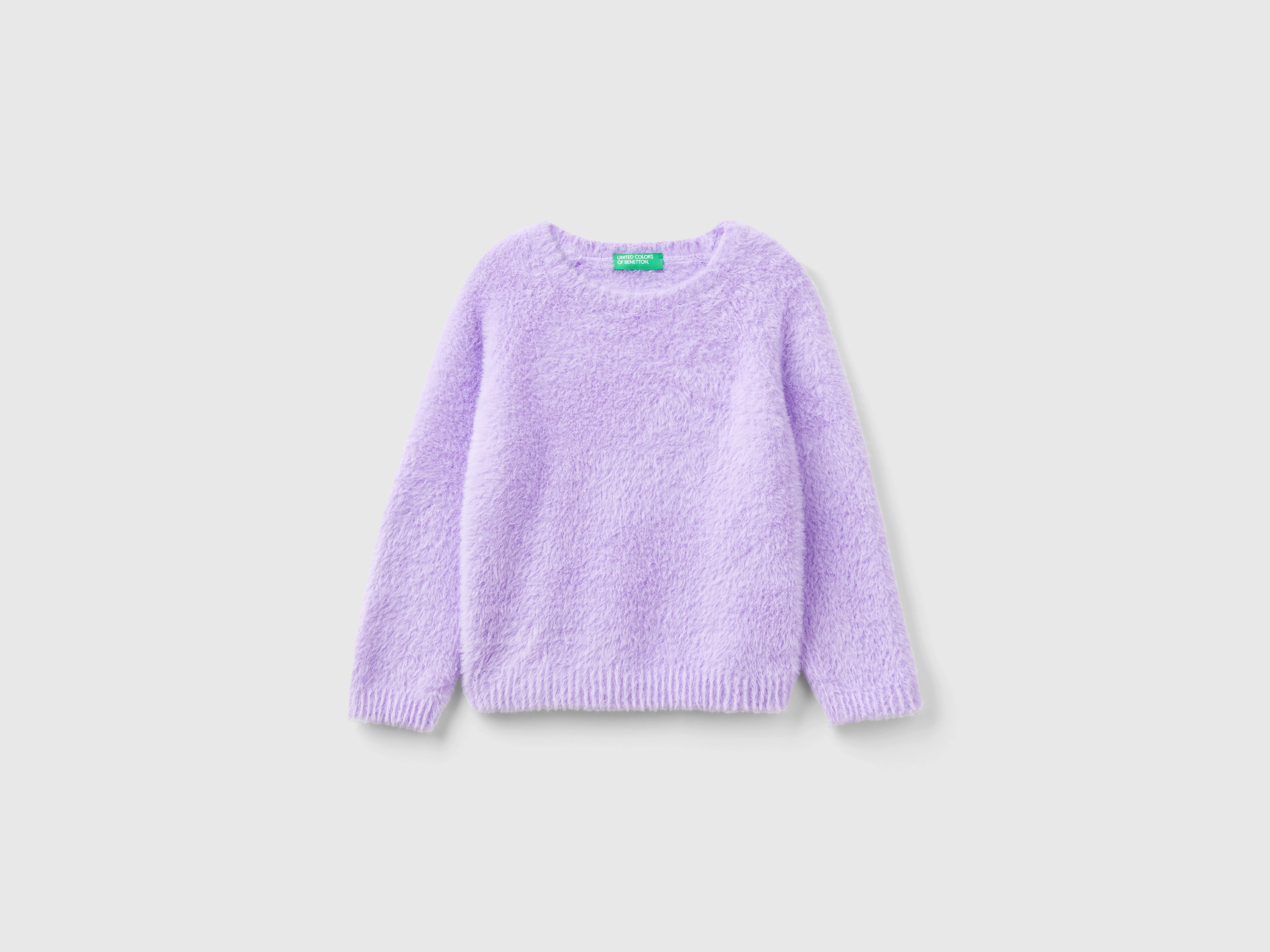 Benetton, Sweater With Faux Fur, size 12-18, Lilac, Kids