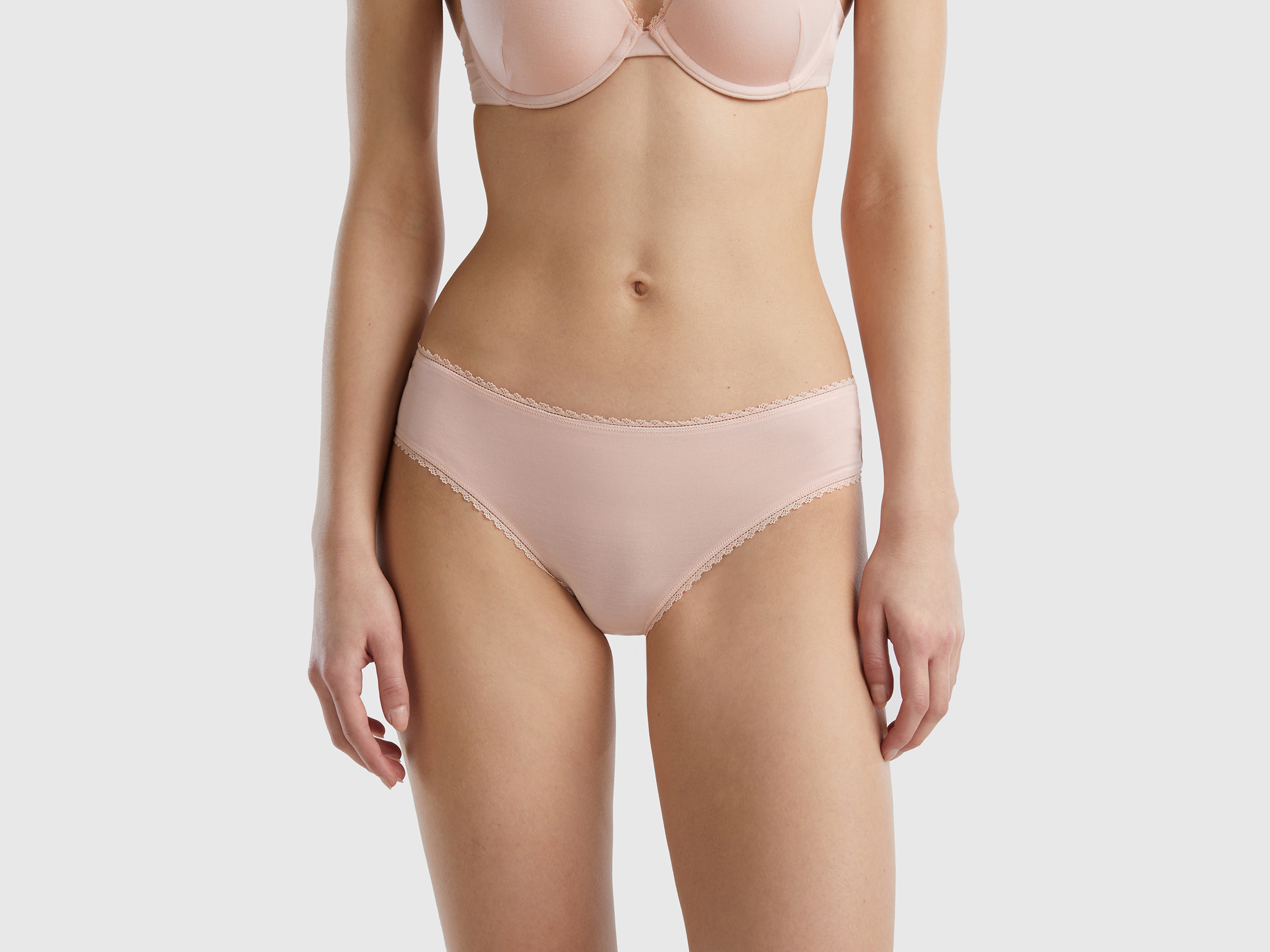 Benetton, Slip In Modal® Stretch, Rosa Tenue, Donna