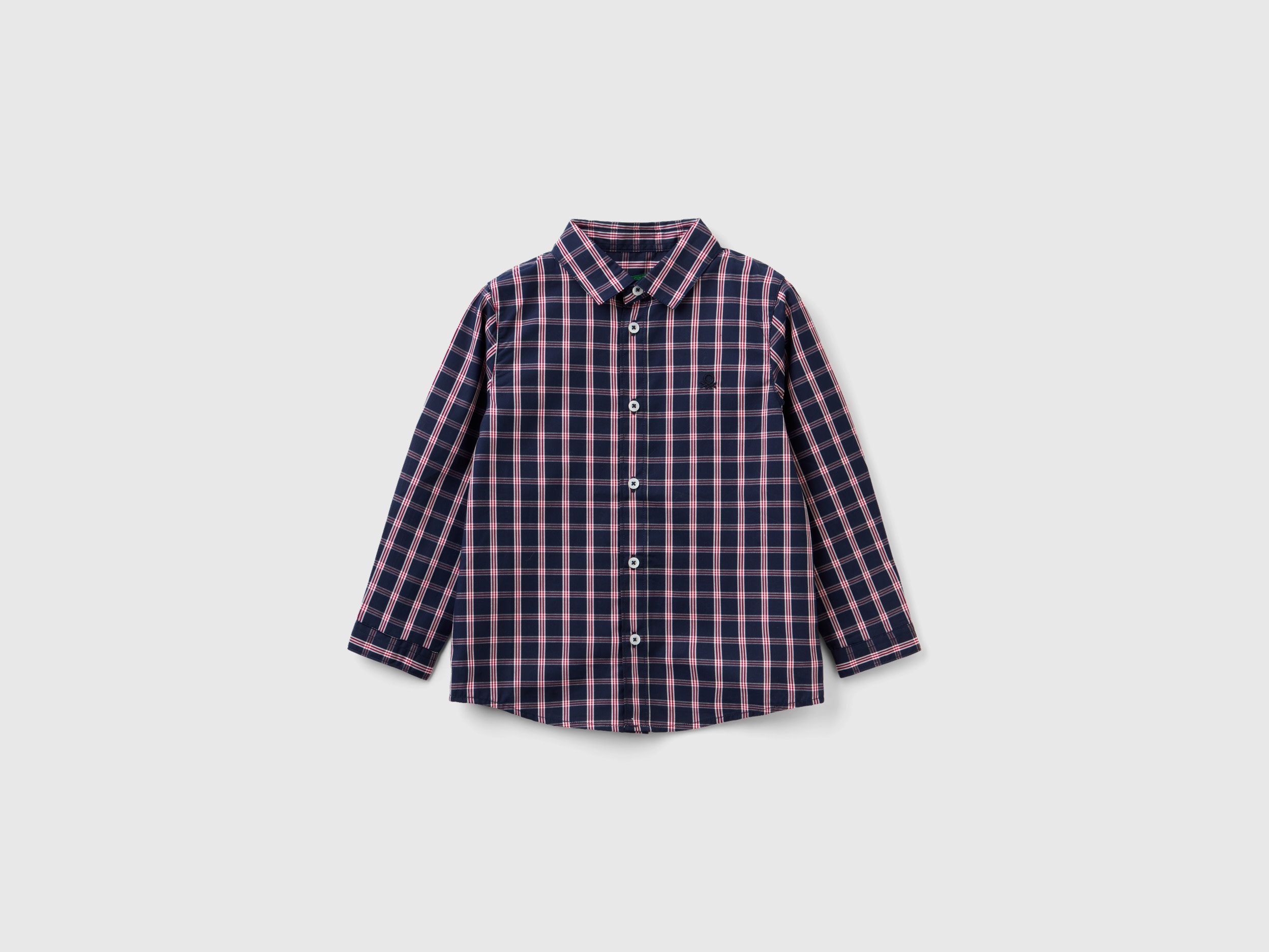 Benetton, Shirt In Pure Cotton, size 2-3, Multi-color, Kids