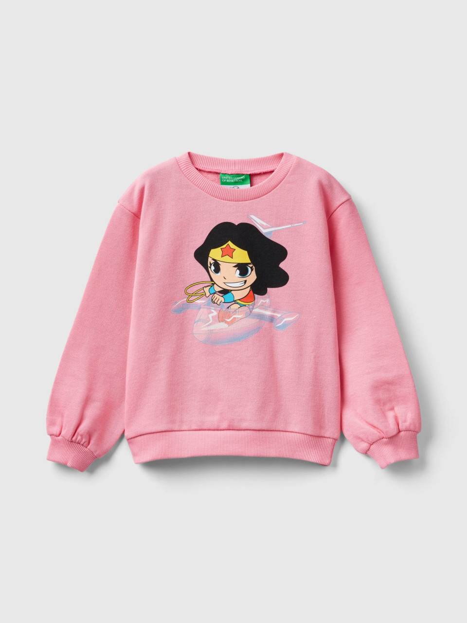 Benetton, Wonder Woman ©&™ Dc Comics Sweatshirt, Pink, Kids