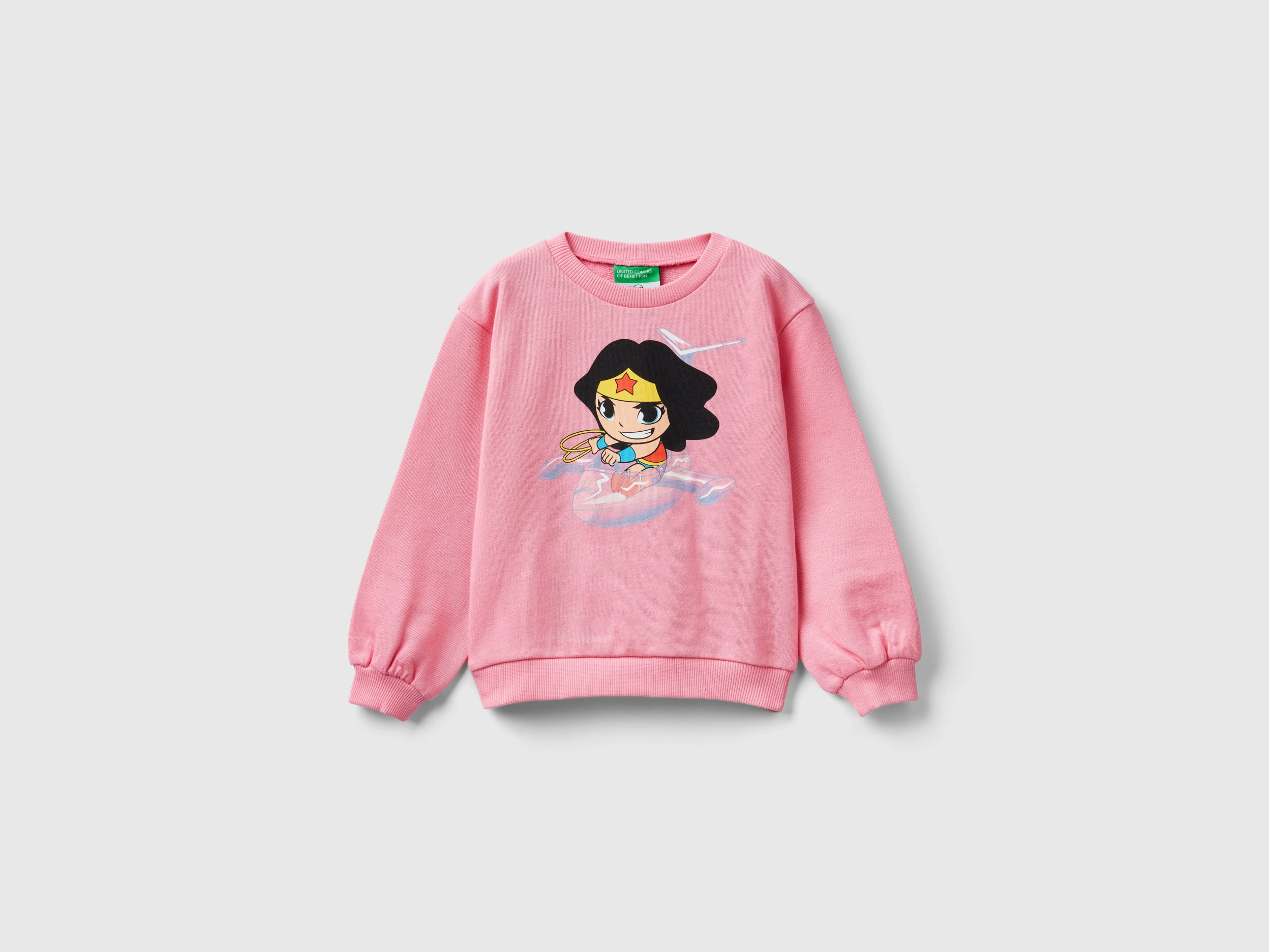 Benetton, Felpa ©&™ Dc Comics Wonder Woman, Rosa, Bambini