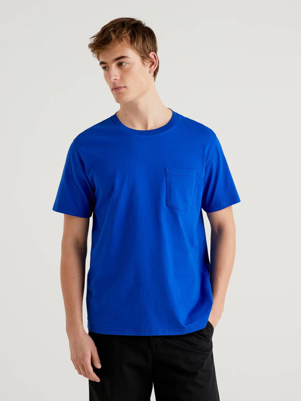 Benetton 100% cotton t-shirt with pocket - 3BL0J19G5_19R
