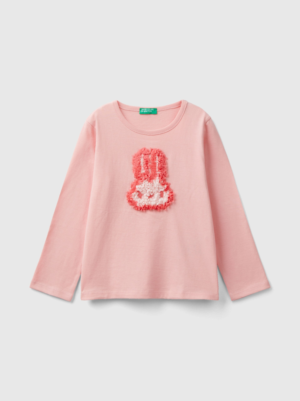 Benetton, T-shirt Mit Blütenapplikation, Pink, female