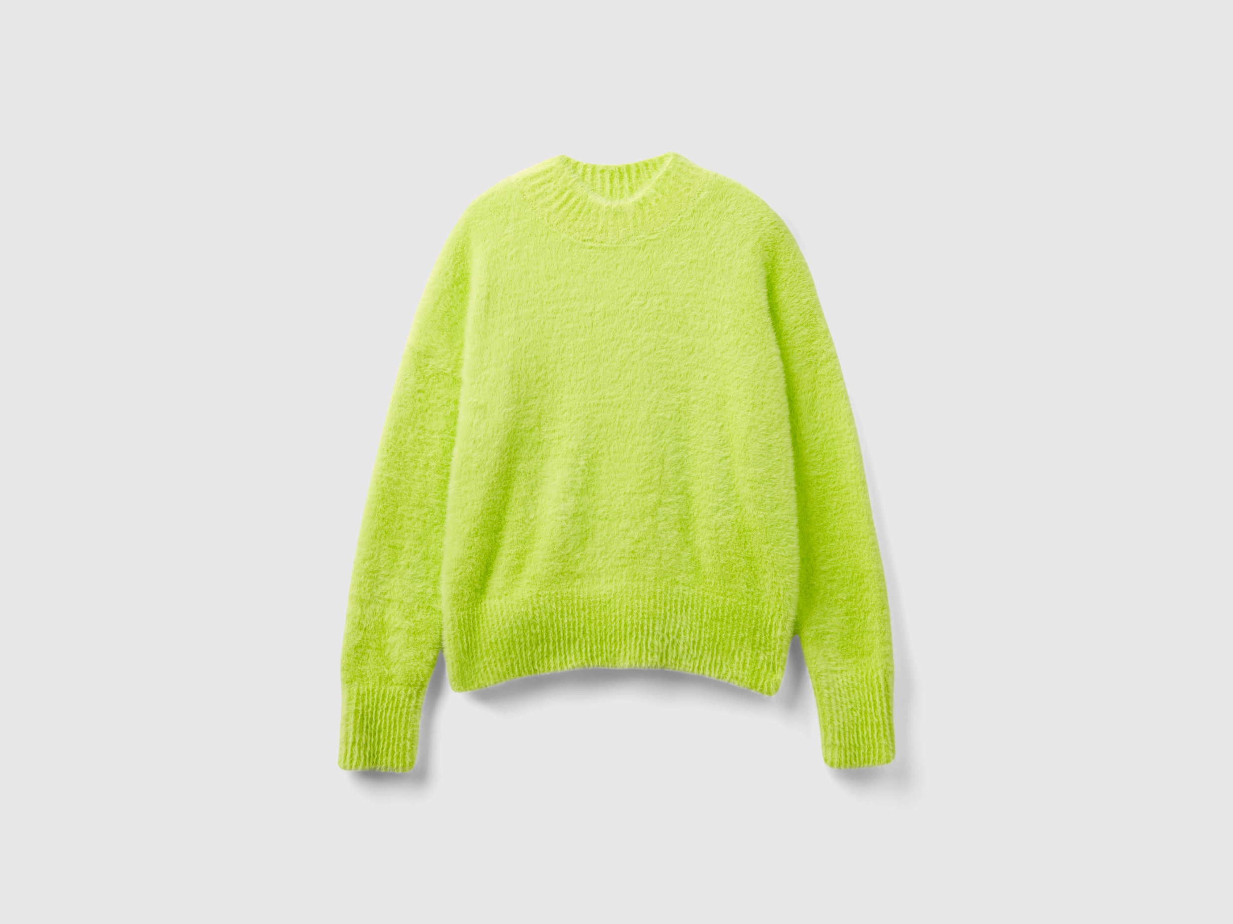Benetton, Furry Yarn Turtleneck Sweater, size S, Yellow, Kids