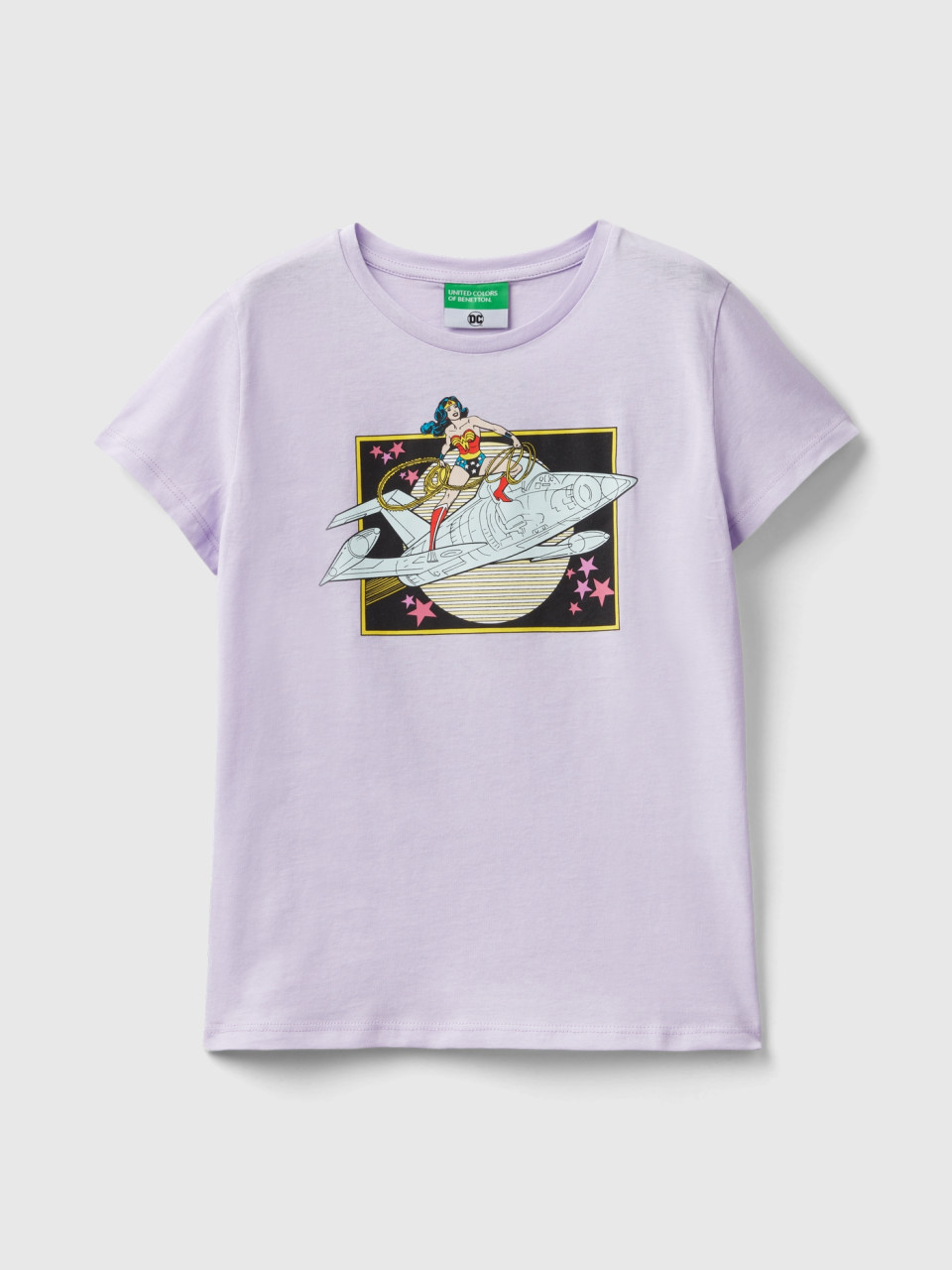 Benetton, Wonder Woman ©&™ Dc Comics T-shirt, Lilac, Kids