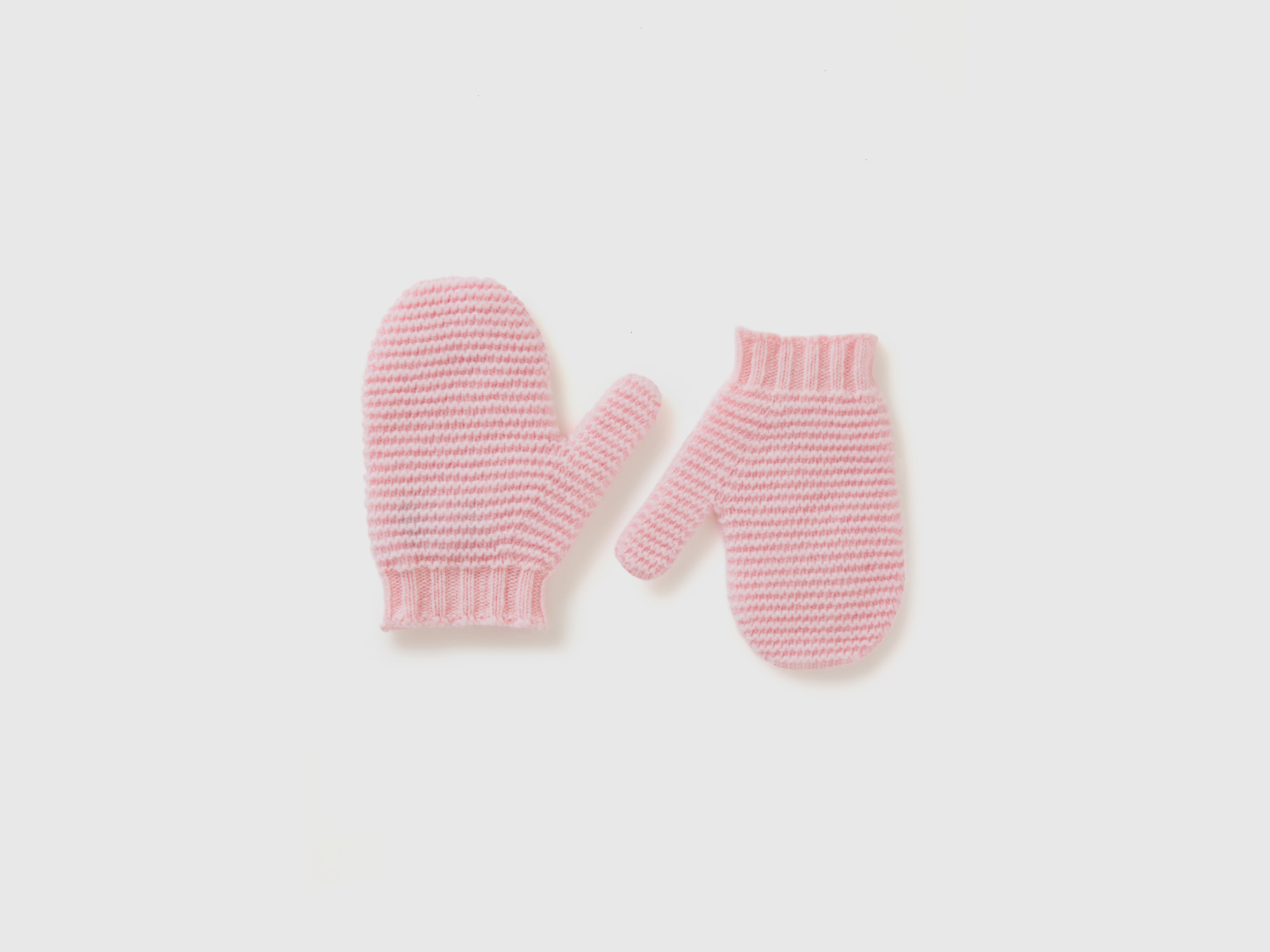 Benetton, Muffole In Misto Lana, Rosa, Bambini