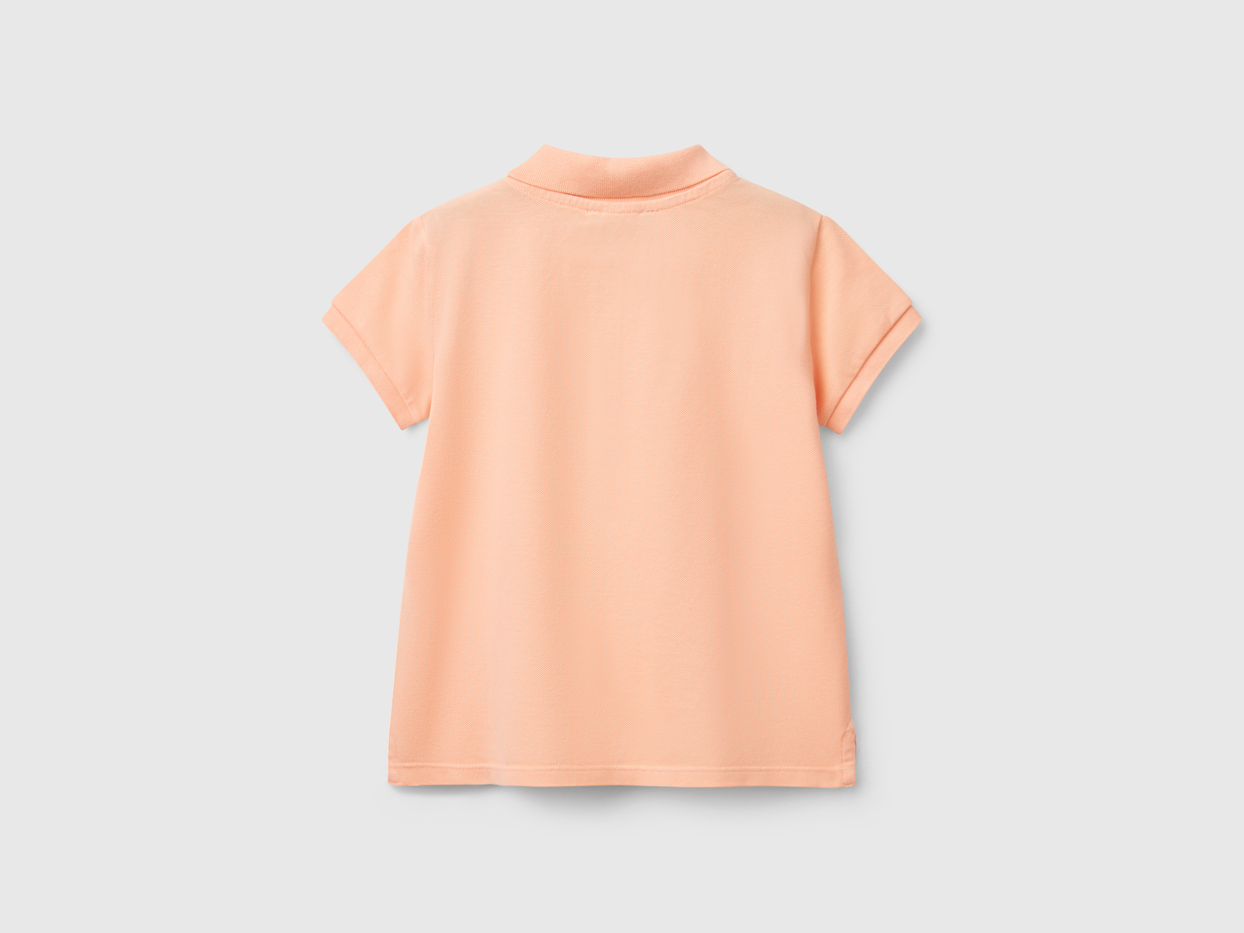 Benetton, Πόλο Κοντομάνικο Από Βαμβακερό, size 3-4, Ροδακινι, Παιδικά φωτογραφία