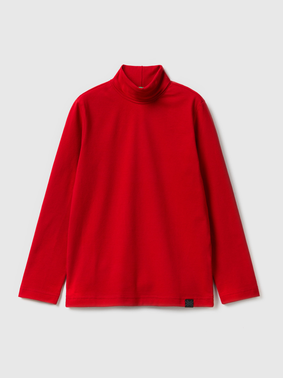 Benetton, Long Sleeve Turtleneck T-shirt, Red, Kids