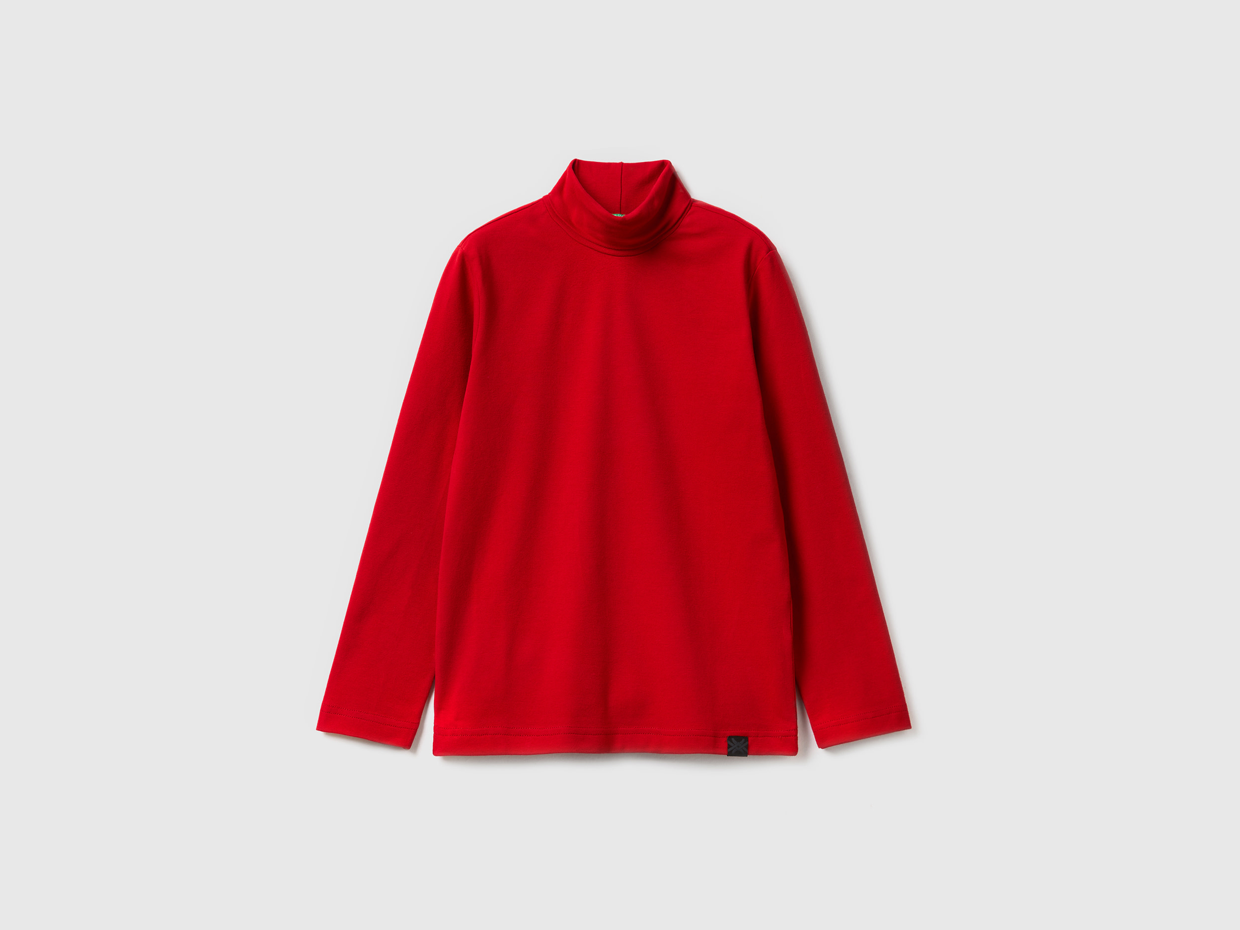 Benetton, Long Sleeve Turtleneck T-shirt, size M, Red, Kids
