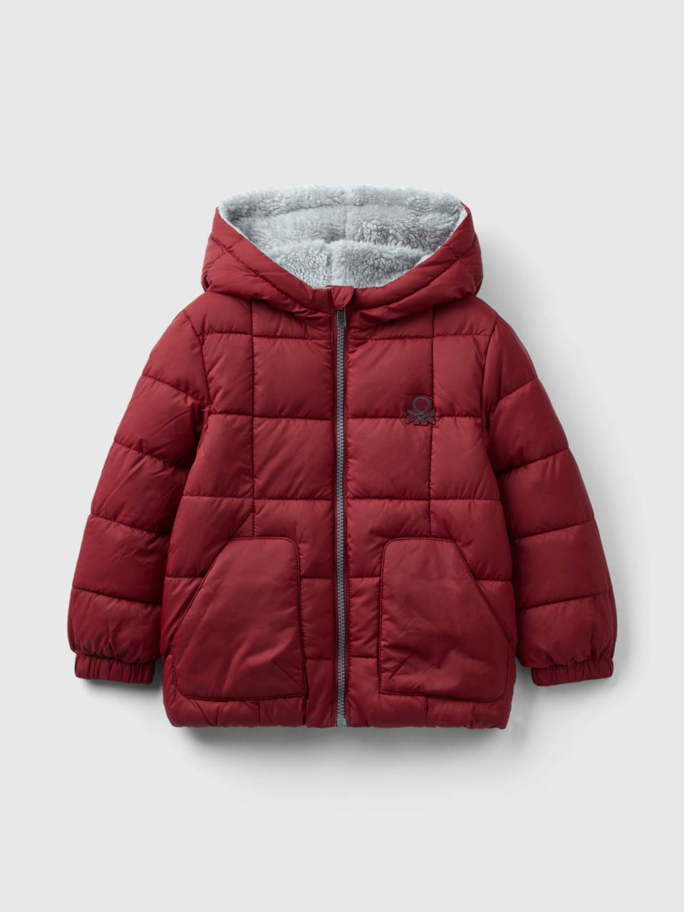 Benetton, Jacket With Teddy Interior, Red, Kids