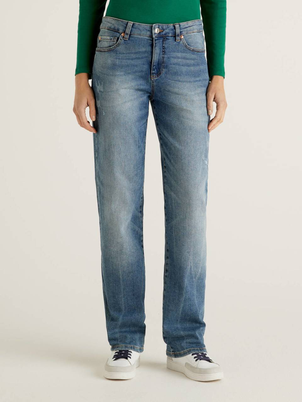 Benetton Slim fit straight leg jeans. 1