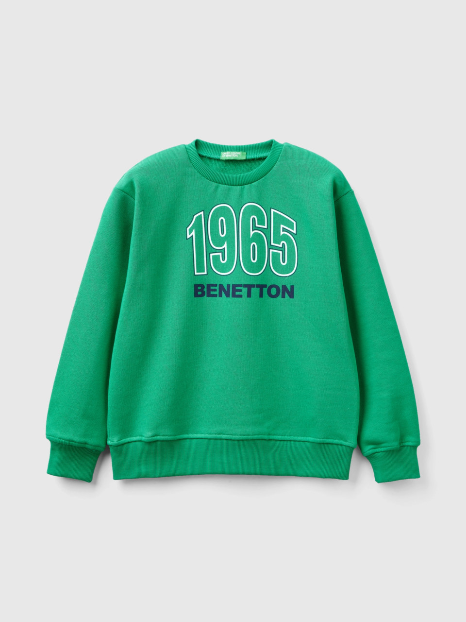 Benetton, Felpa Con Stampa Logo, Verde, Bambini