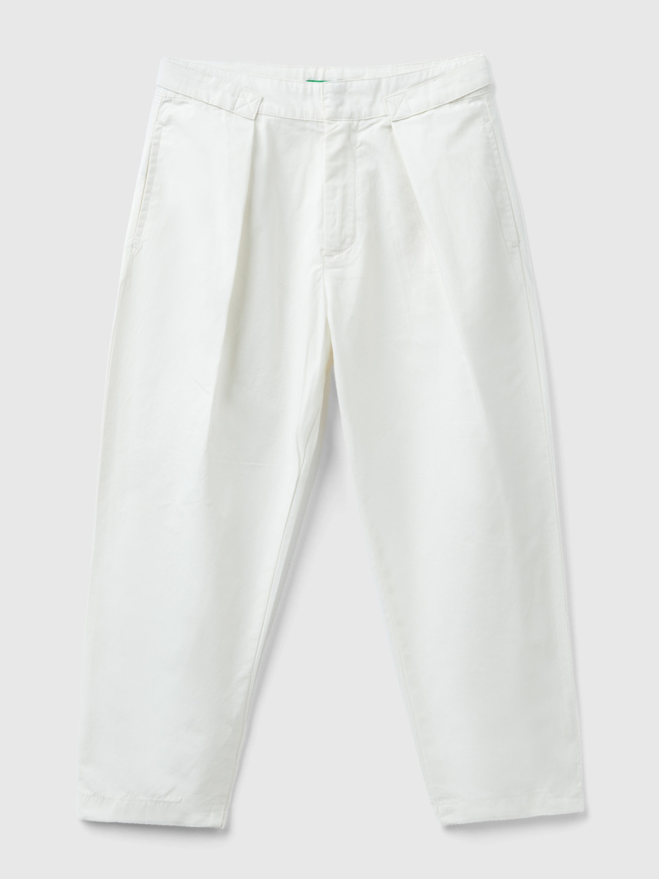Benetton, Trousers In Pure Linen, Creamy White, Kids